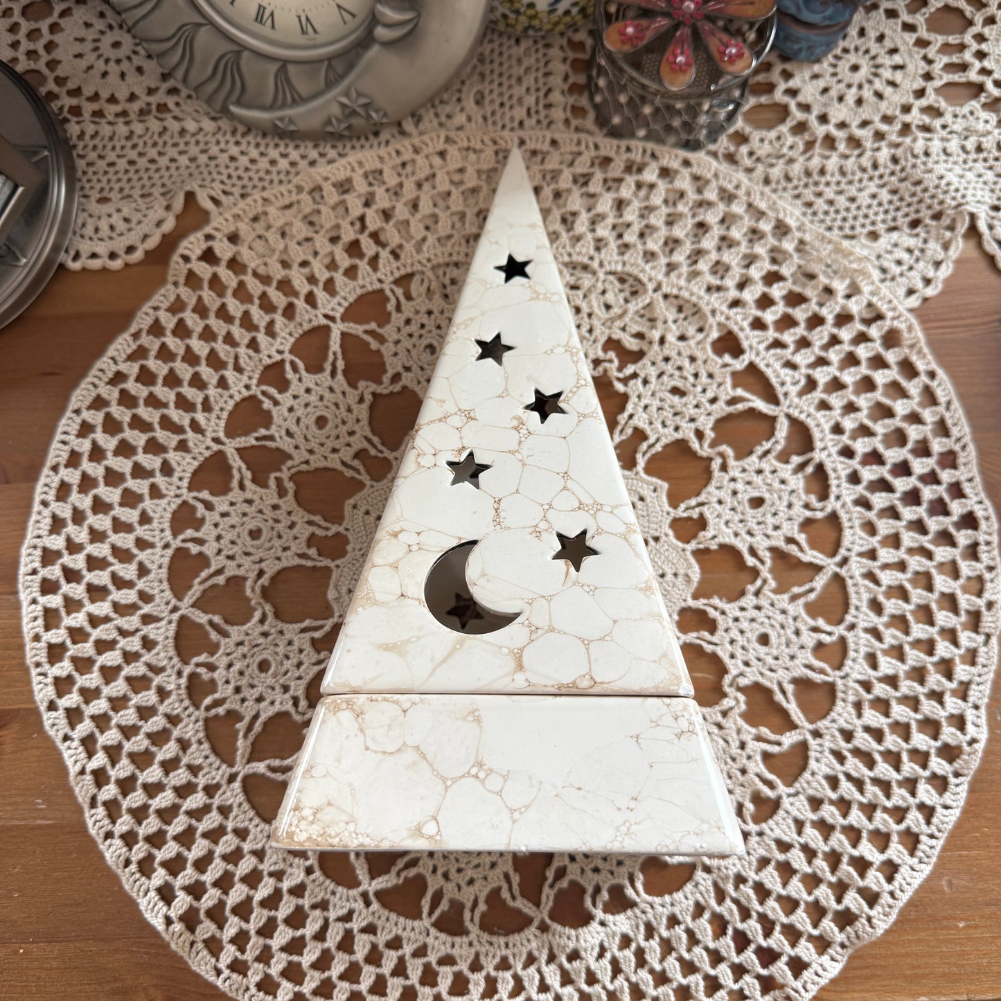 unique vintage whimsical celestial moon stars candle holder