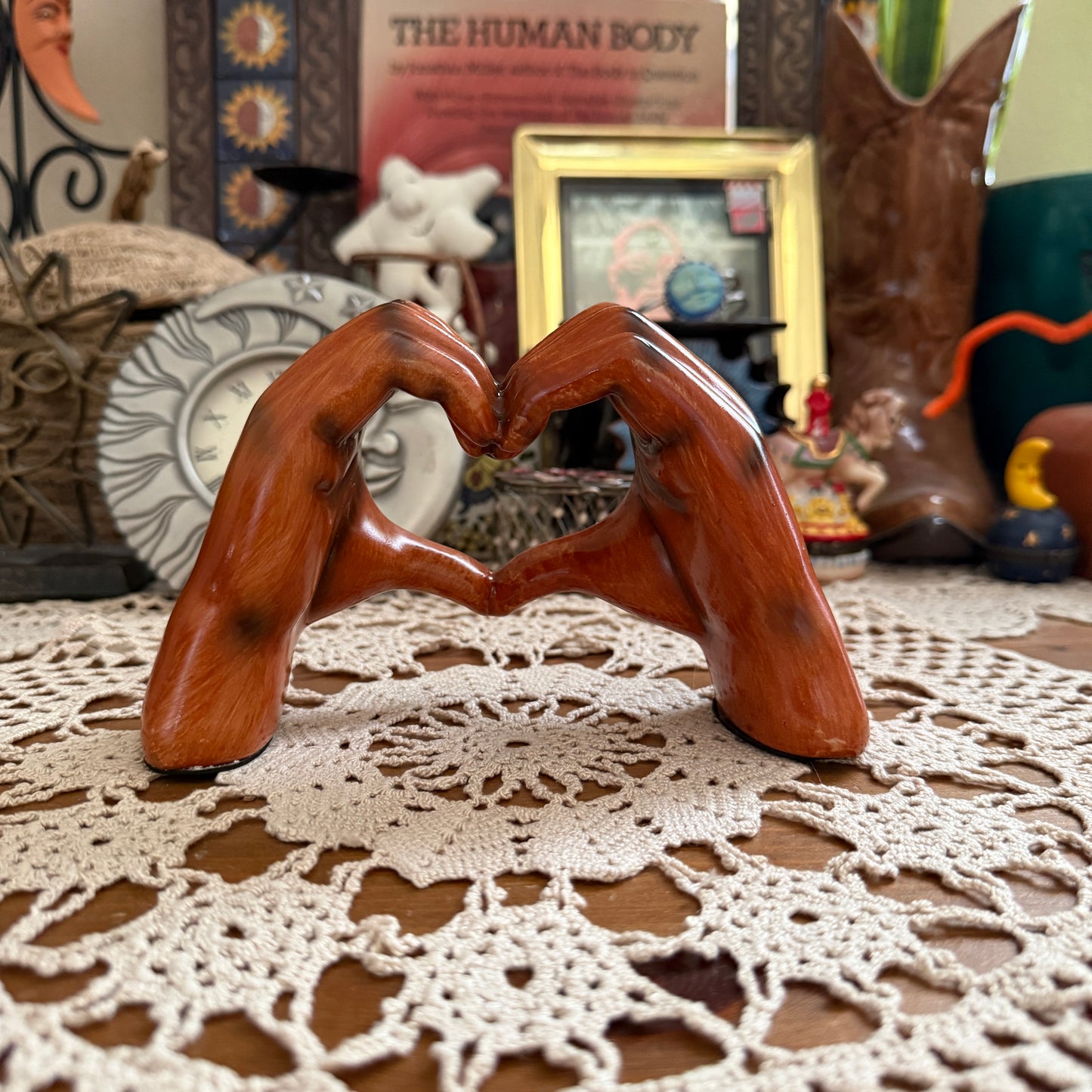 whimsical wood hand figurine collectable