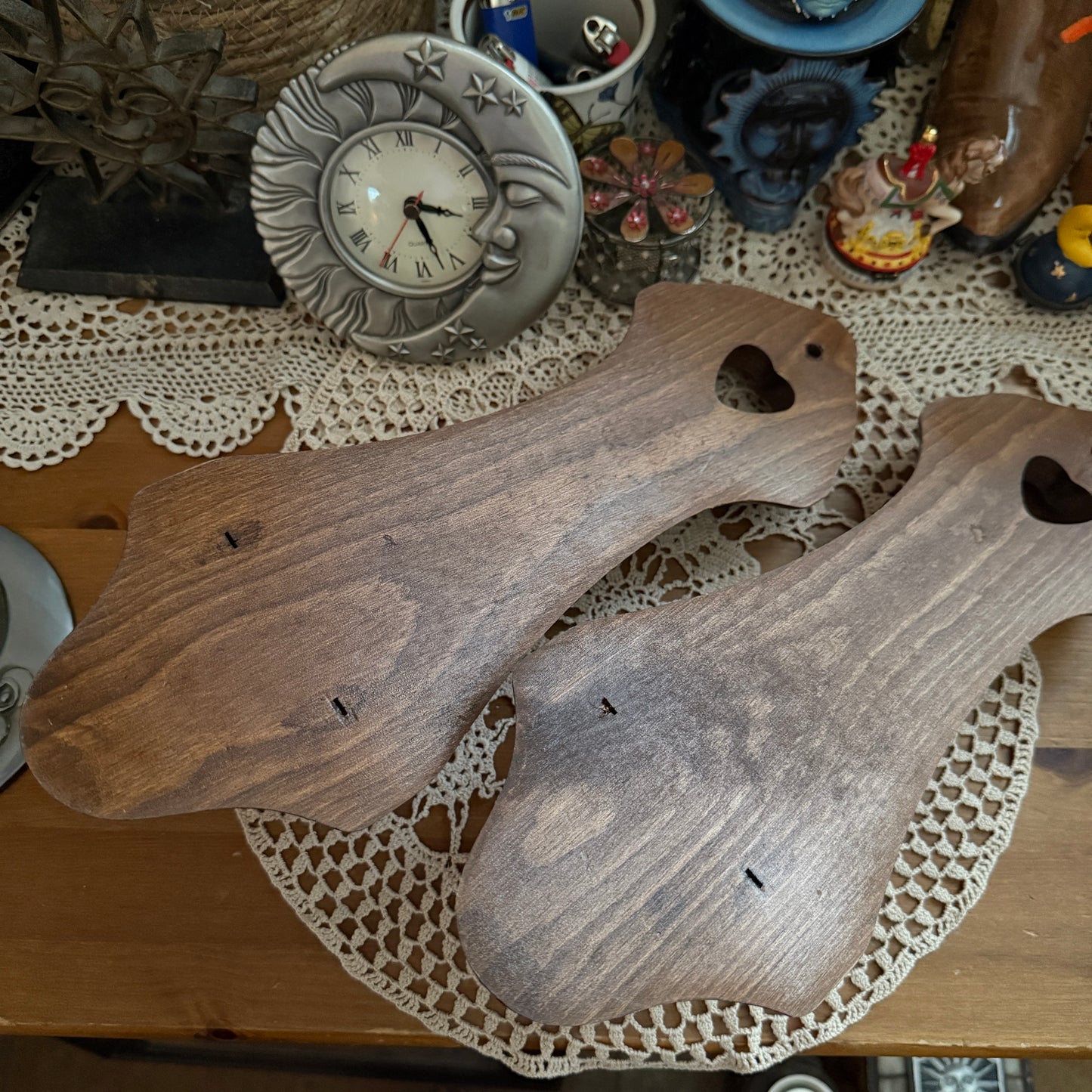 unique vintage whimsical wooden wall sconce candle holders (SET OF 2)