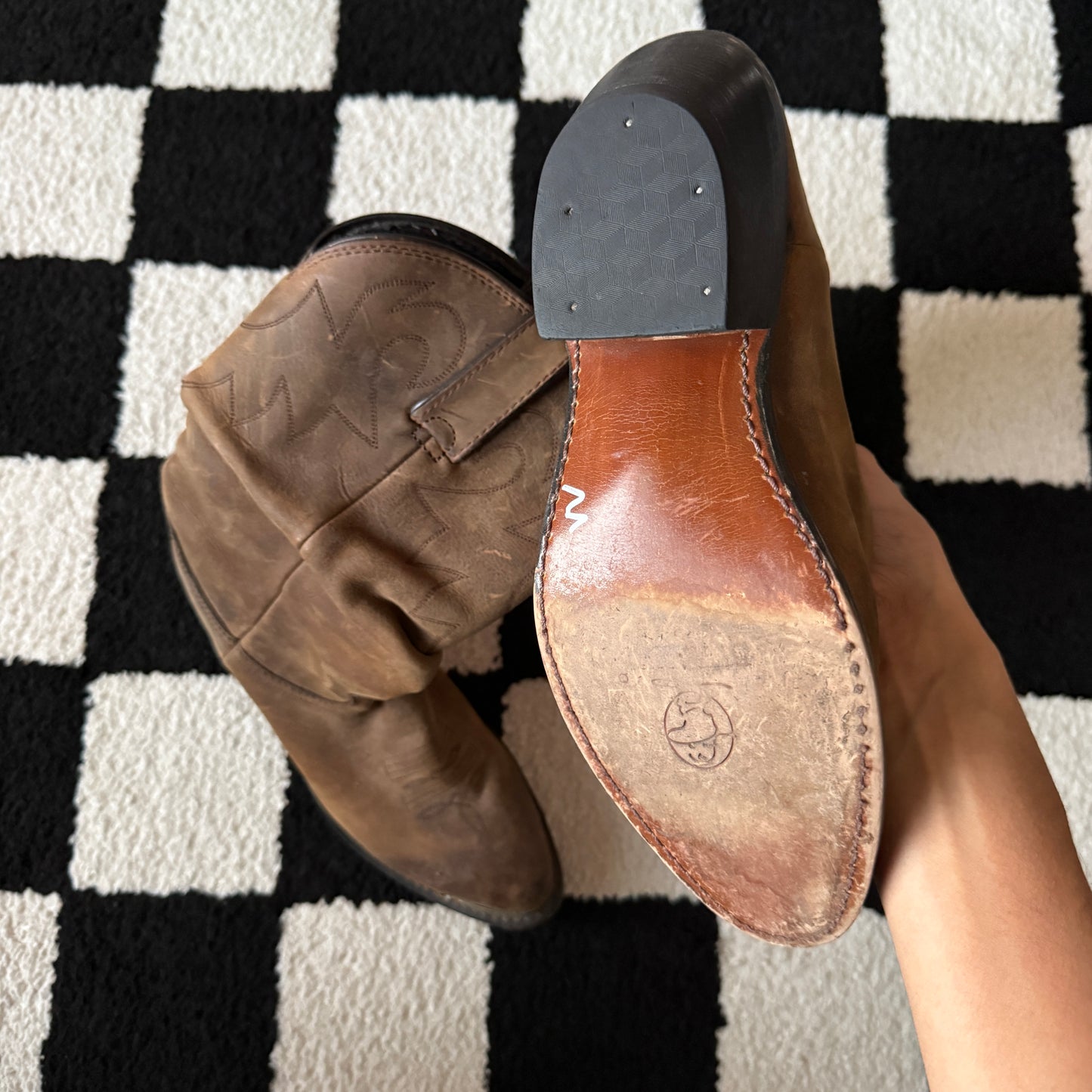 whimsy 90s y2k leather cowgirl boots