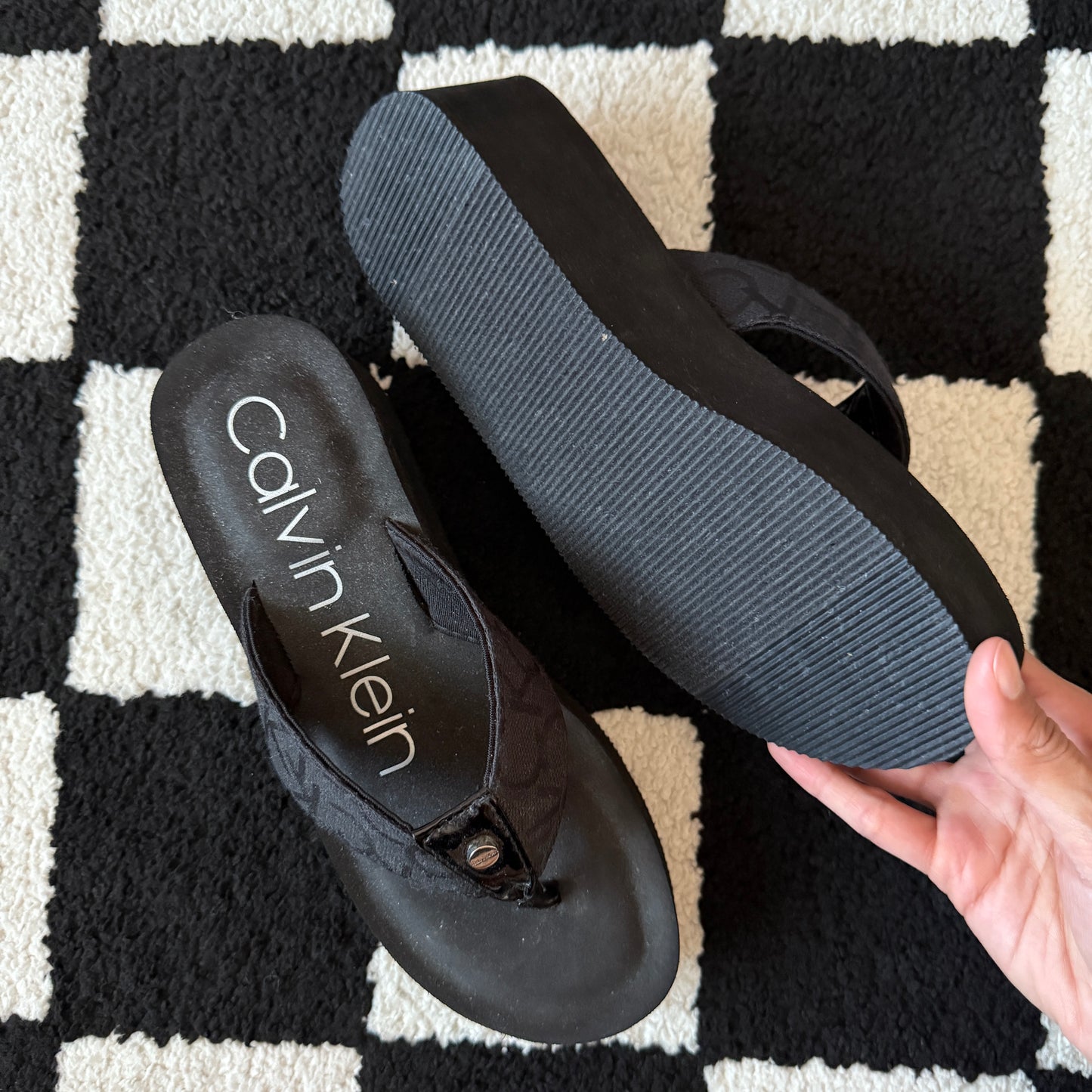 vintage whimsy 90s y2k CALVIN KLEIN chunky sandals