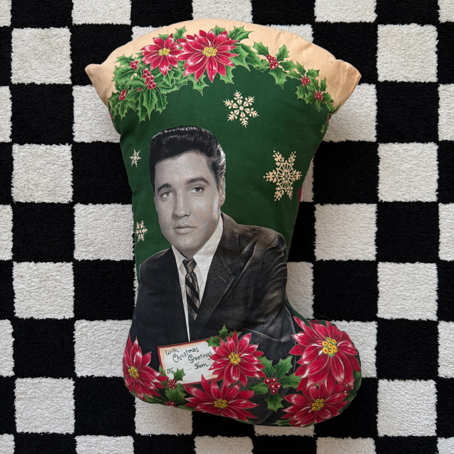 unique handmade vintage whimsical ELVIS PRESLEY throw pillow collectable