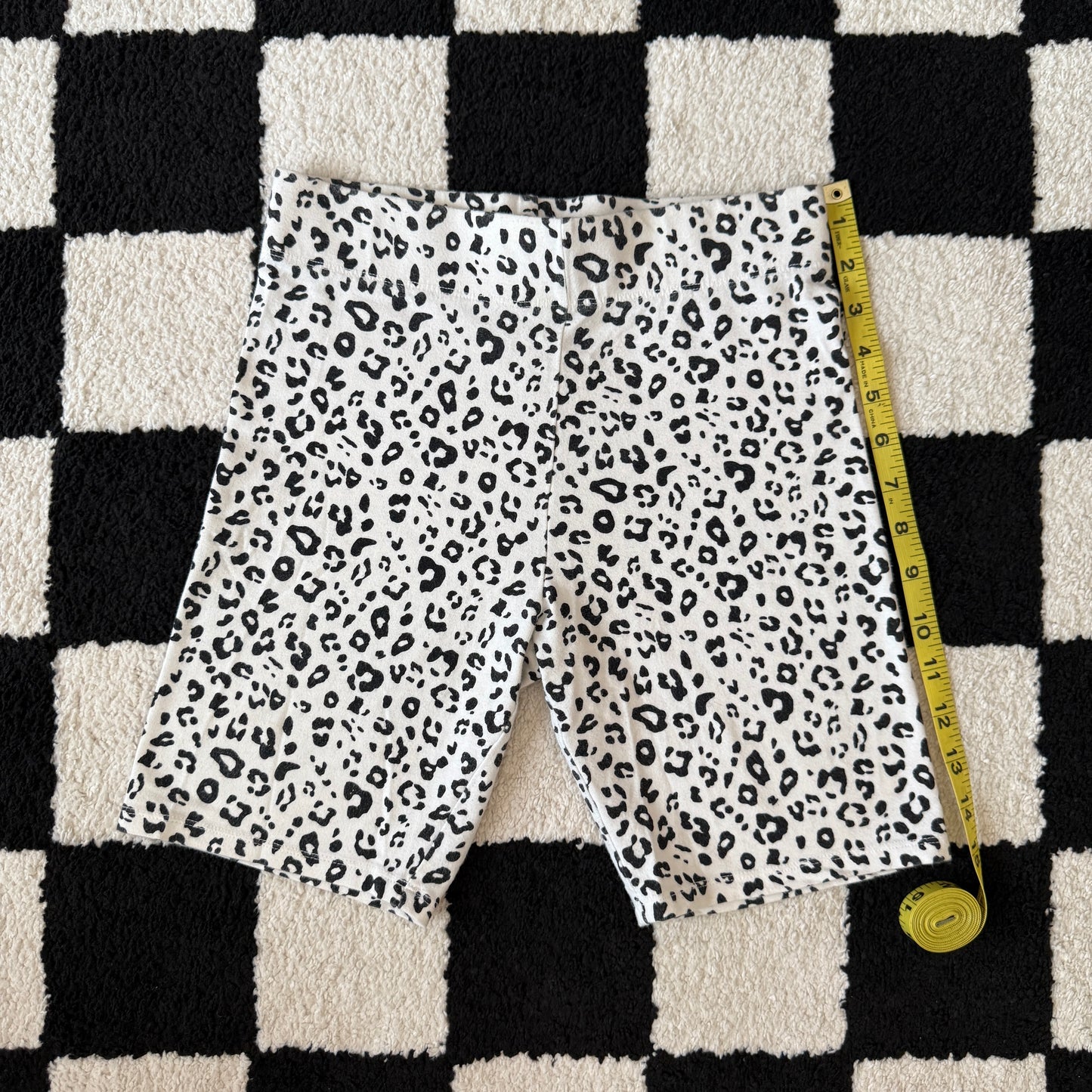 whimsy 90s y2k snow leopard biker shorts