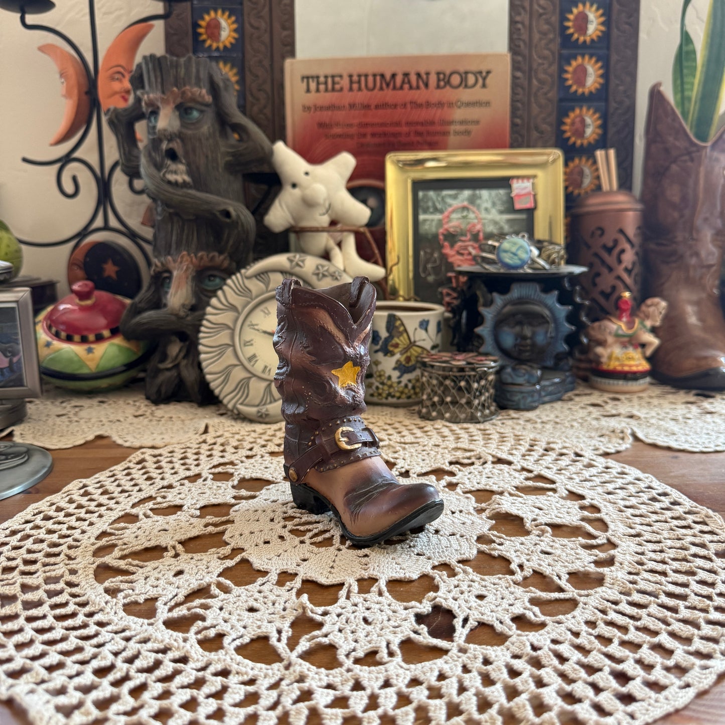 unique vintage whimsical celestial star boot figure collectable trinket
