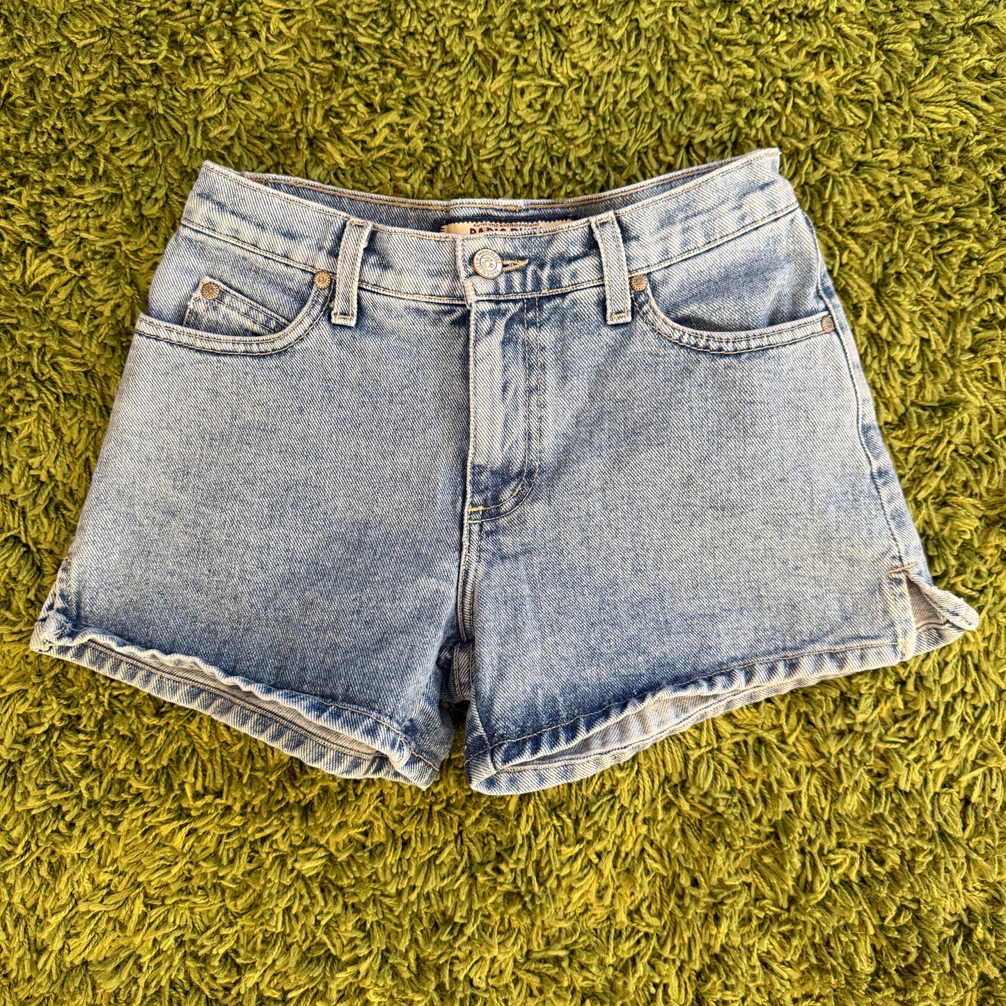 unique vintage whimsy 90s y2k PARIS BLUES denim shorts
