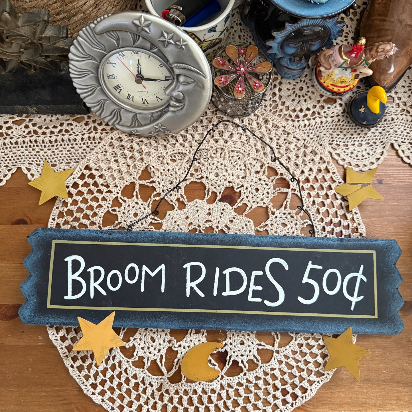 unique whimsical celestial moon and stars collectable wall decor