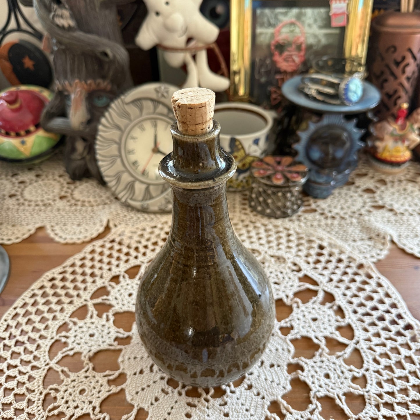 unique vintage whimsical folk art potion bottle