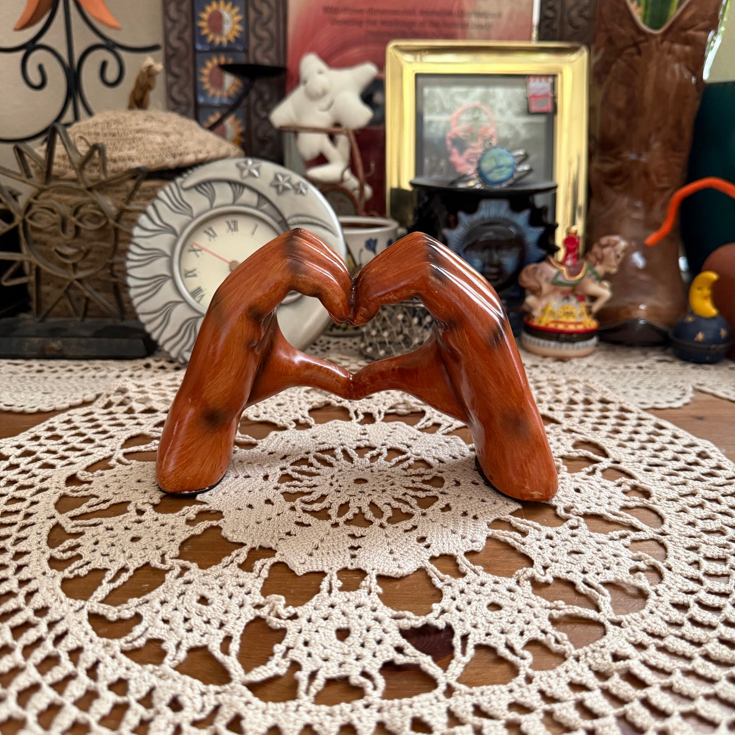 whimsical wood hand figurine collectable