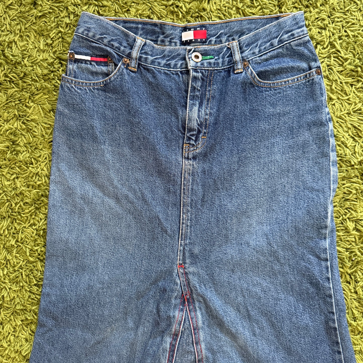 vintage whimsy 90s y2k TOMMY HILFIGER denim maxi skirt