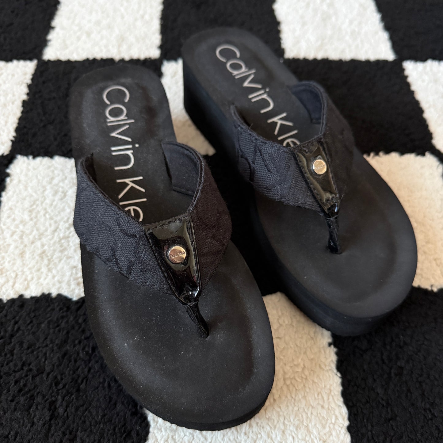 vintage whimsy 90s y2k CALVIN KLEIN chunky sandals