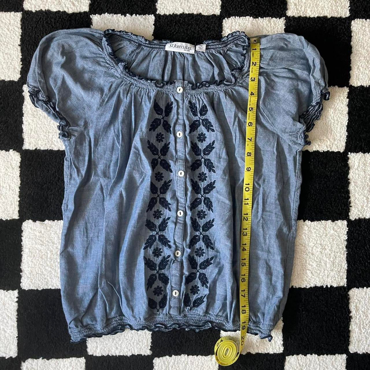 vintage whimsy 90s y2k embroidered babydoll top