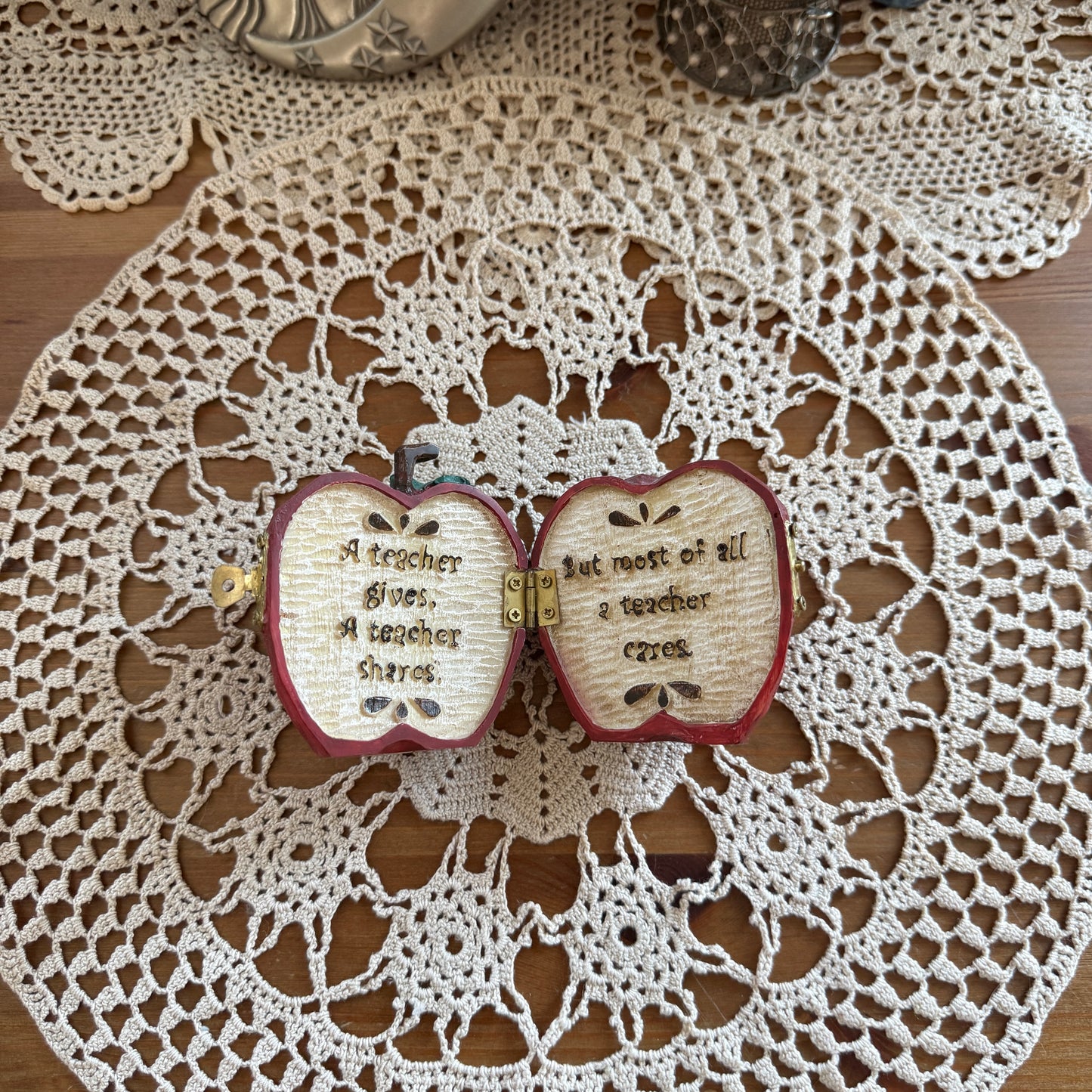 unique vintage whimsical apple figure collectable trinket