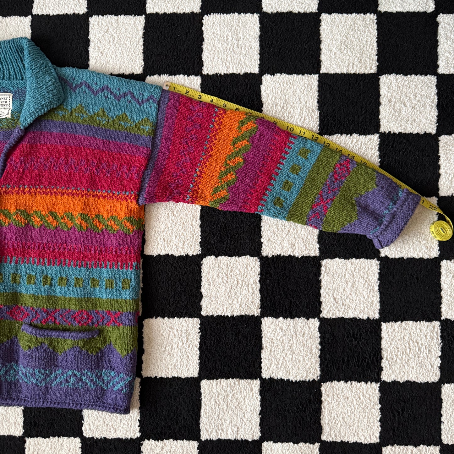 unique vintage whimsical PLANET EARTH IMPORTS knit cardigan sweater