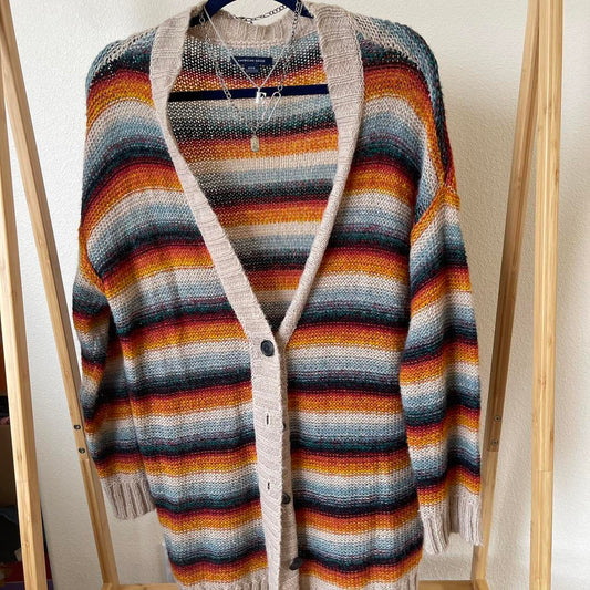 earth tone knit cardigan