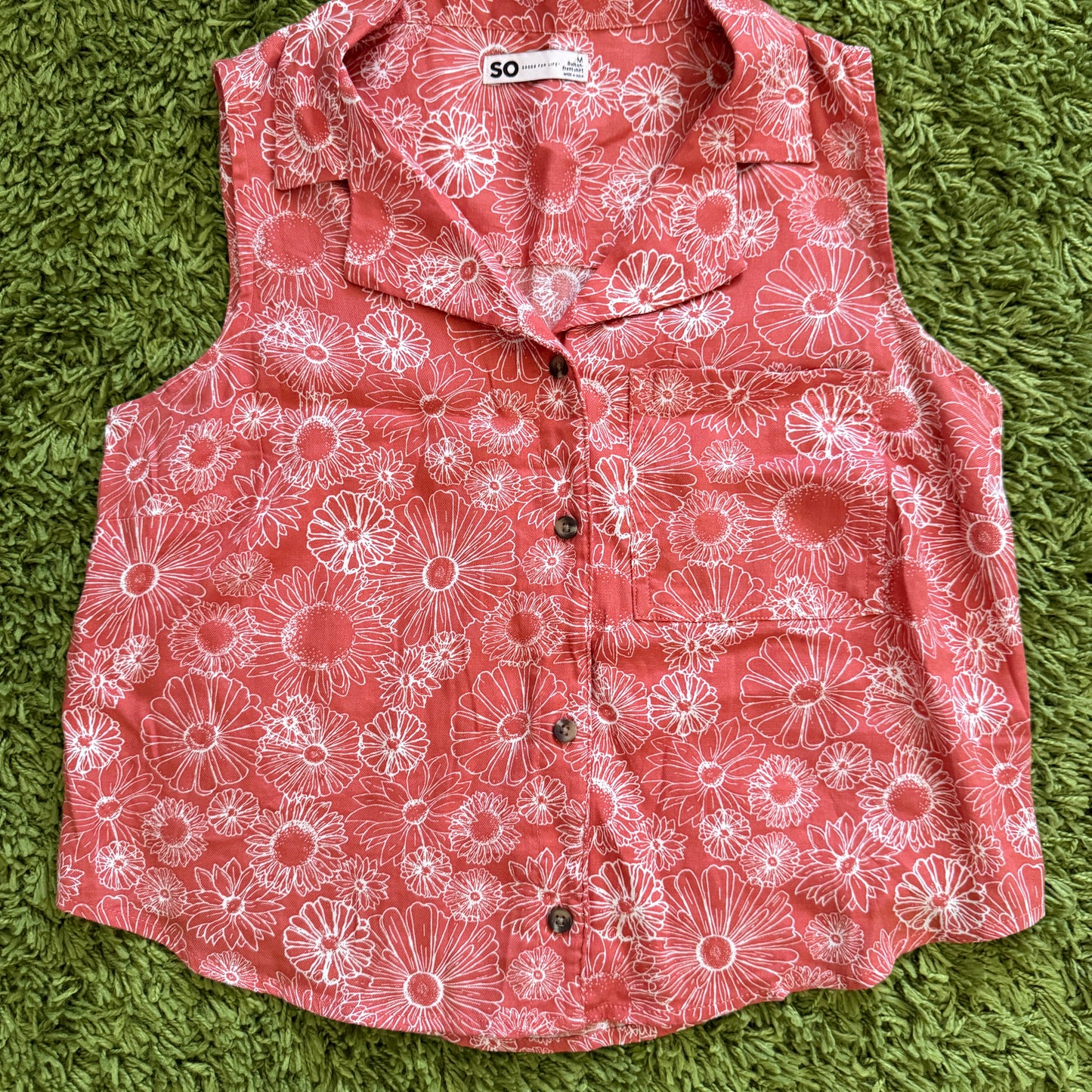unique vintage whimsical 90s y2k button up top