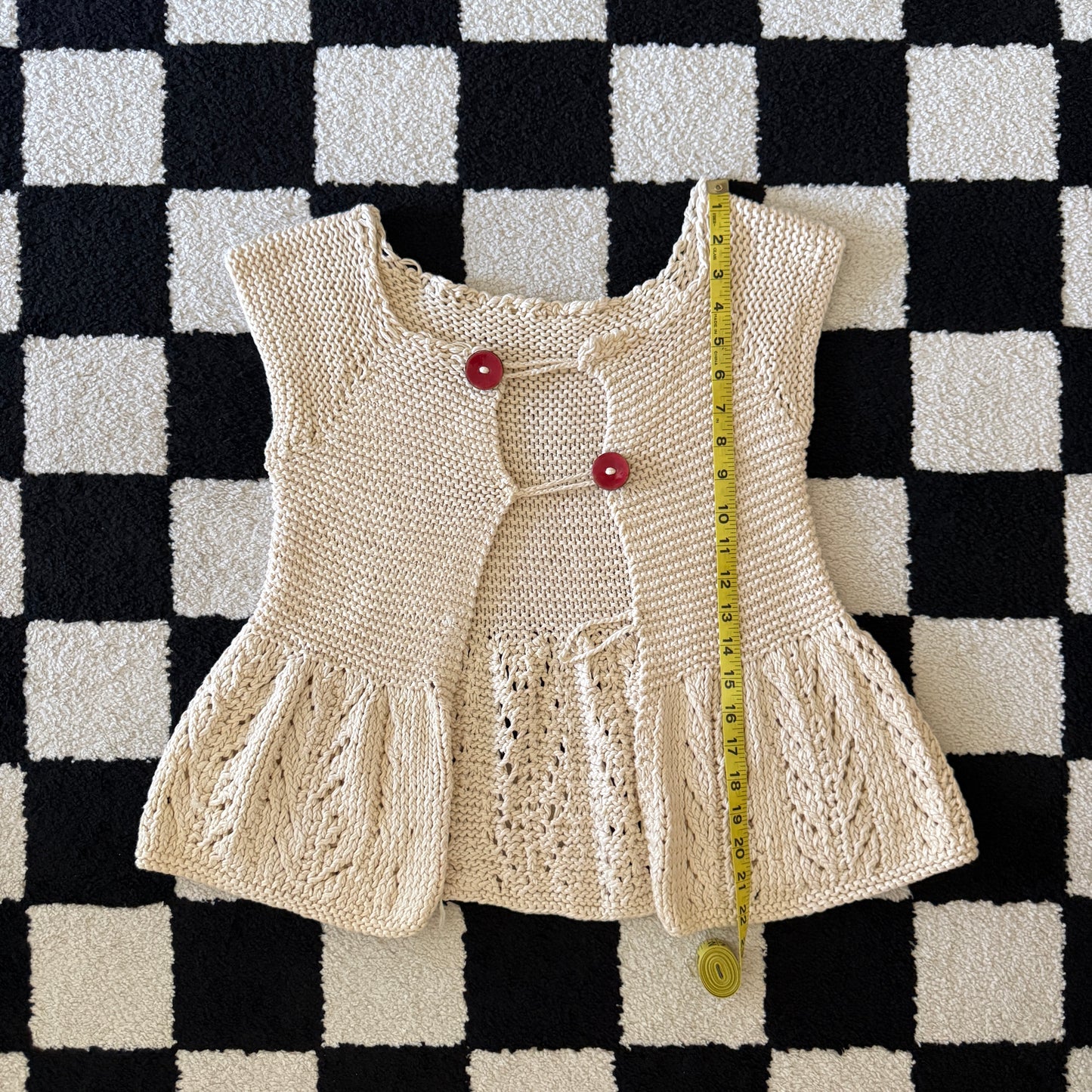 unique handmade vintage whimsical 90s y2k babydoll knit cardigan sweater