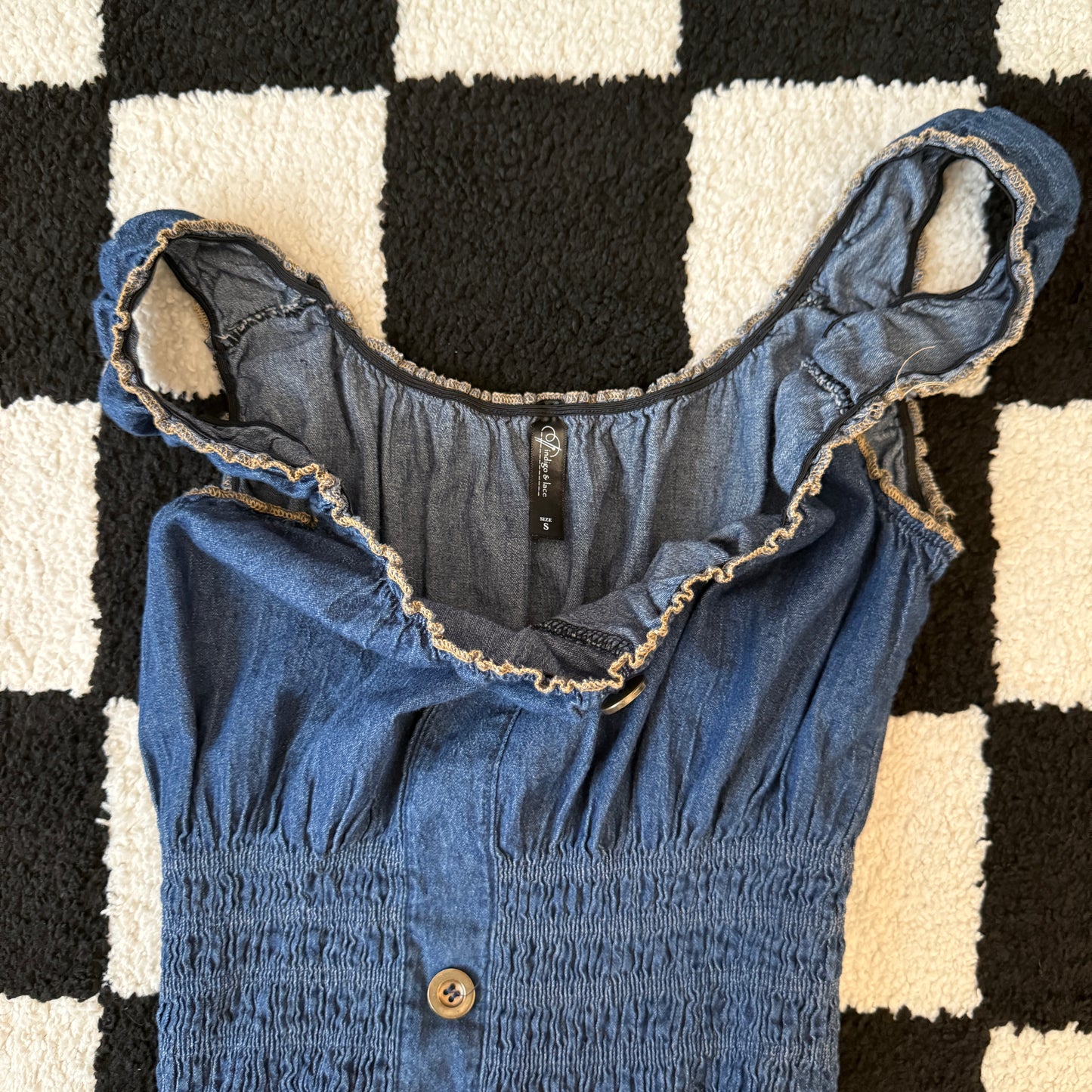 unique vintage whimsy 90s y2k denim maxi dress