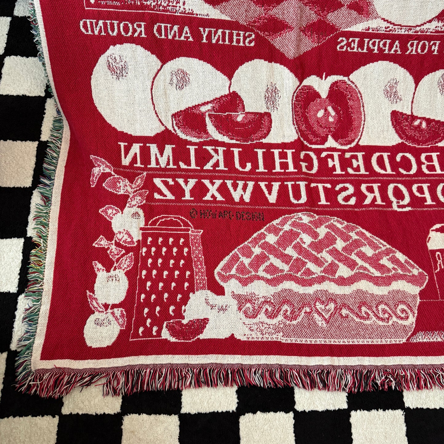 unique handmade vintage whimsy 90s y2k knit tapestry blanket