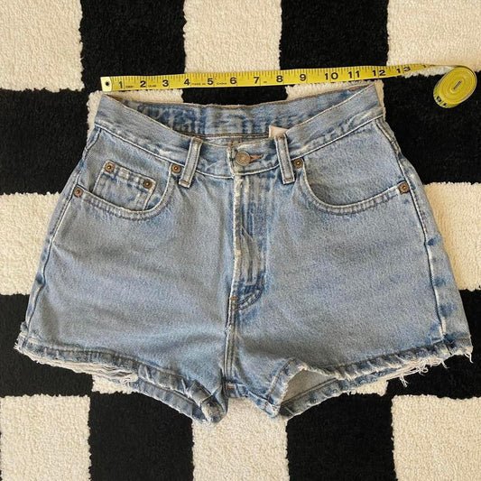 high waisted denim shorts