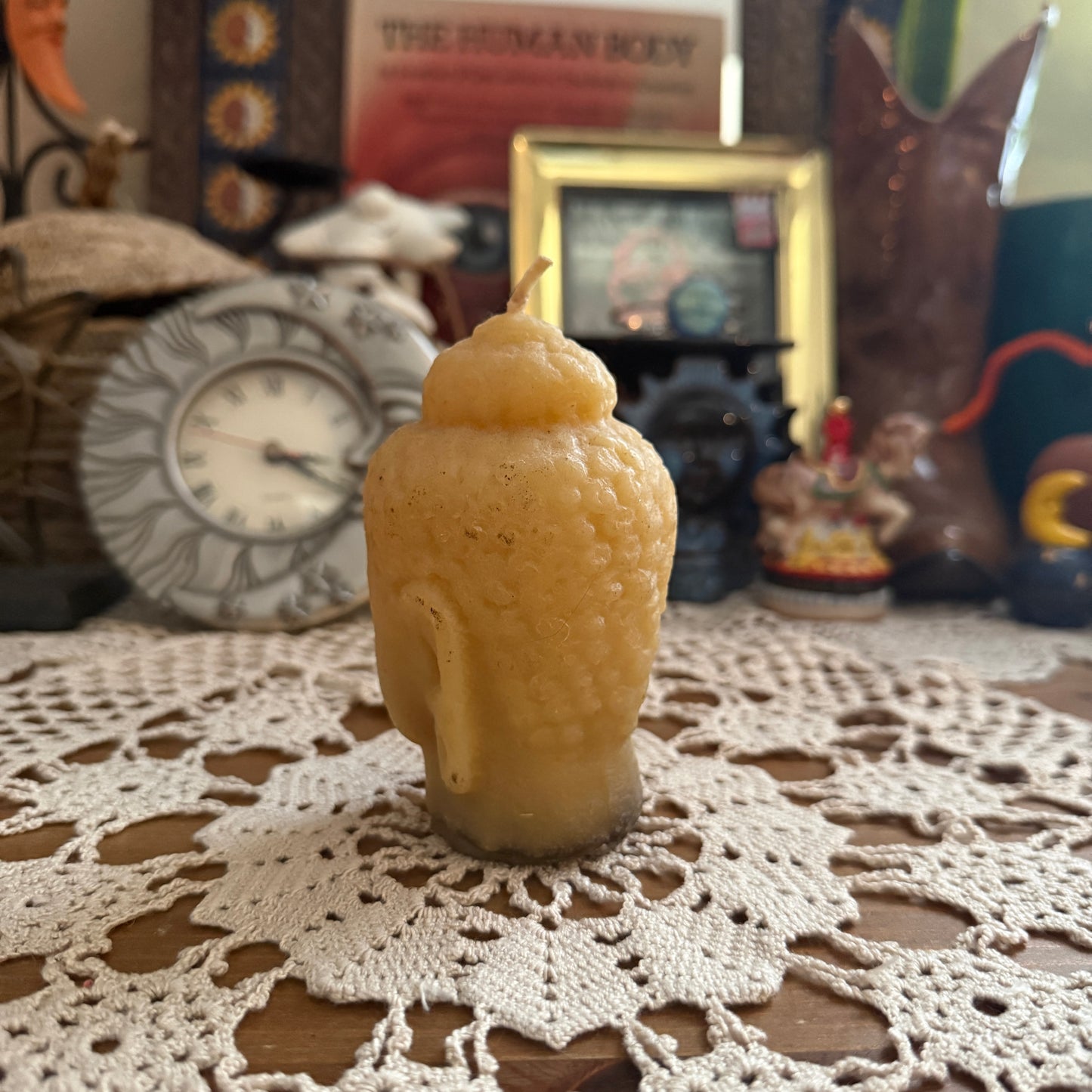 unique vintage whimsical folk art candle