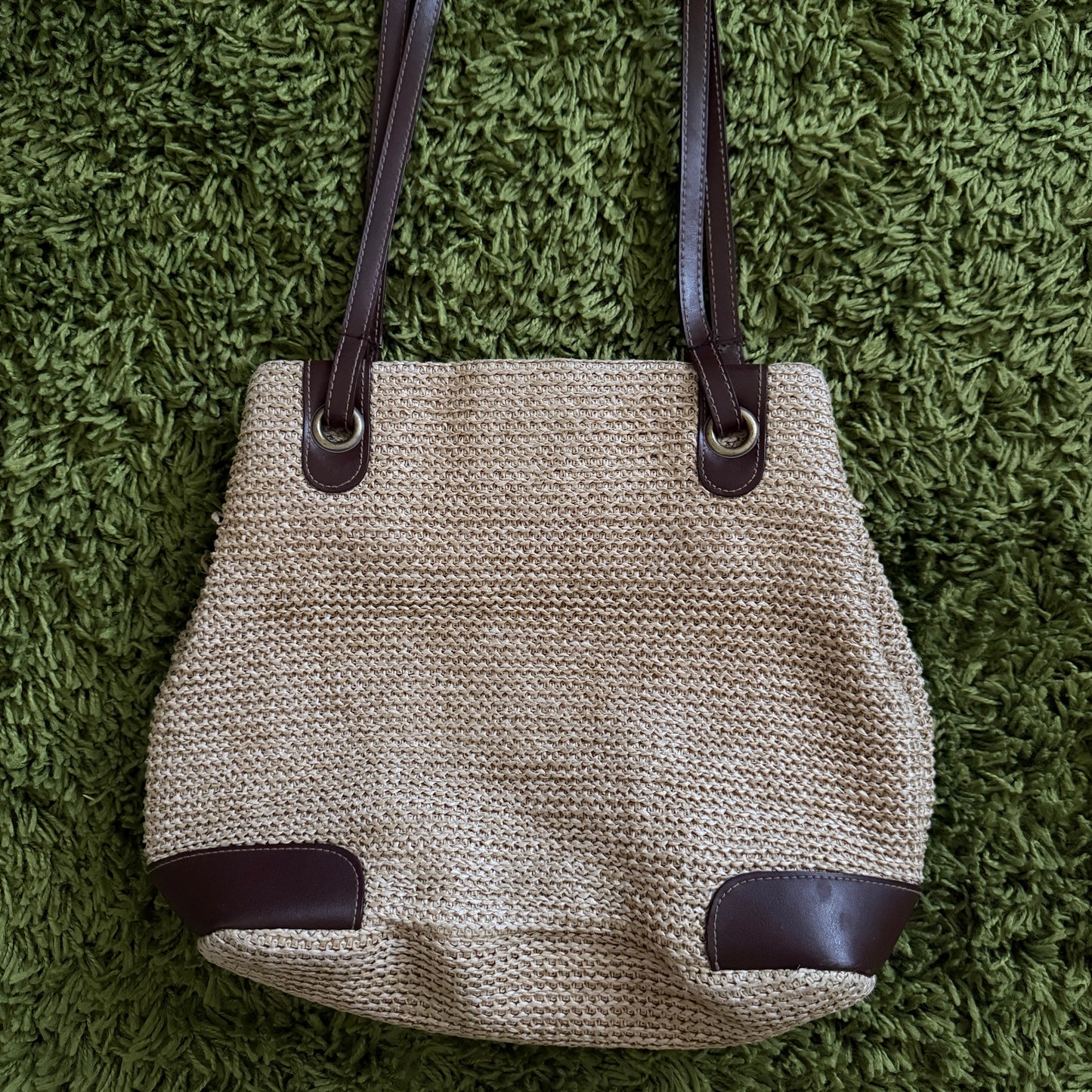 unique vintage whimsical 90s y2k woven shoulder bag