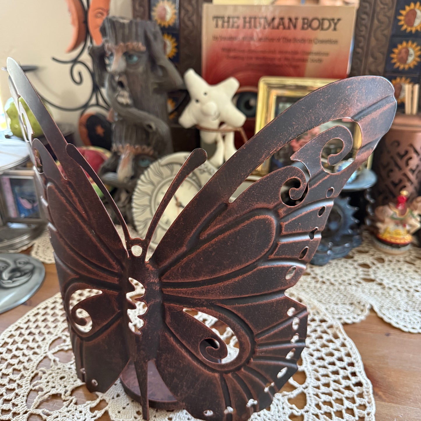 unique vintage whimsical butterfly candle holder