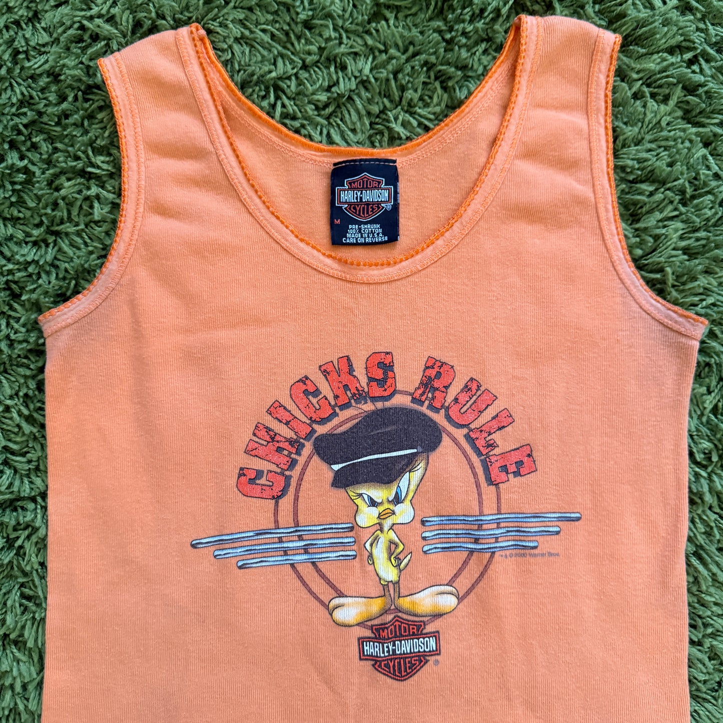 unique vintage whimsical 90s y2k HARLEY DAVIDSON graphic tank top