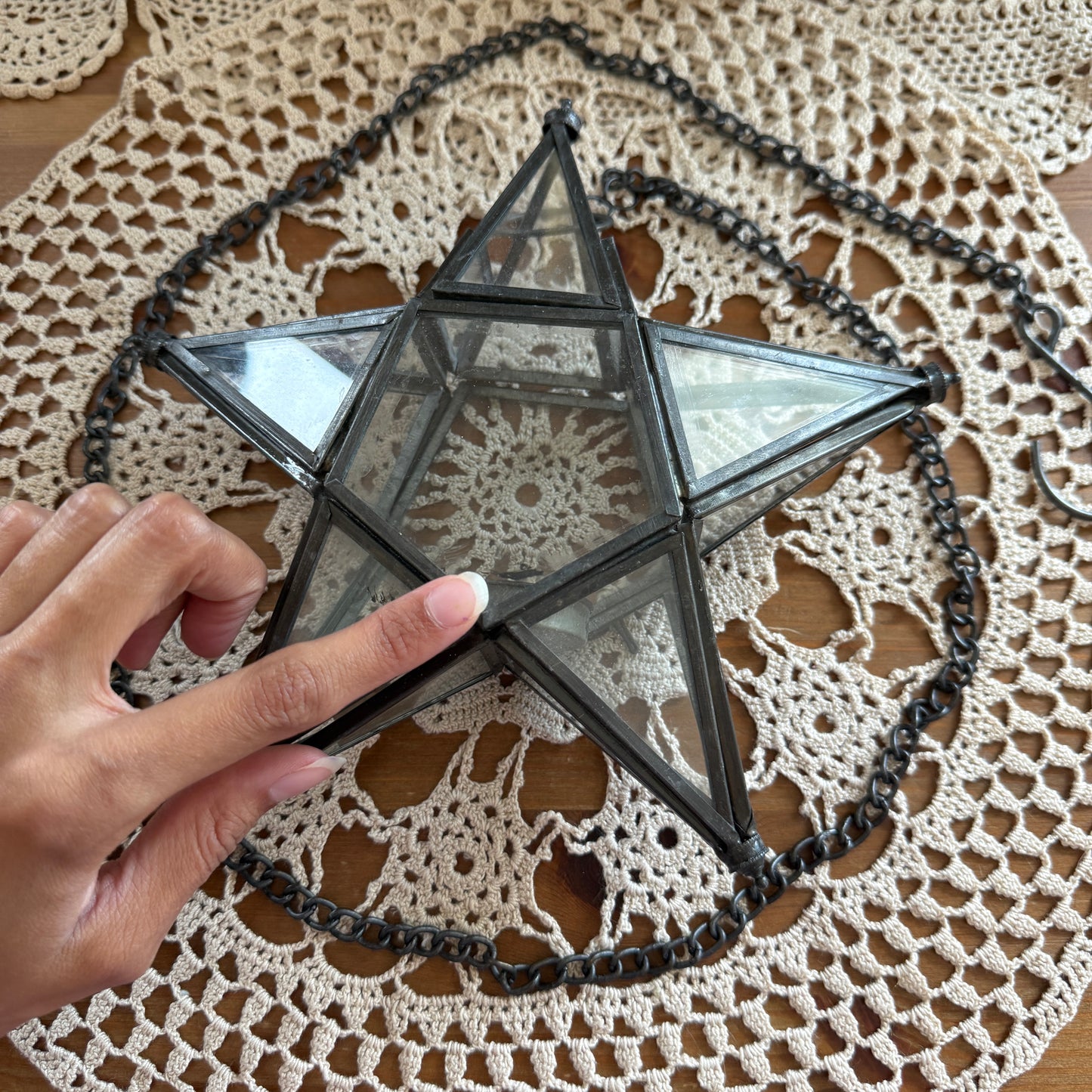 unique vintage whimsical celestial hanging lantern candle holder