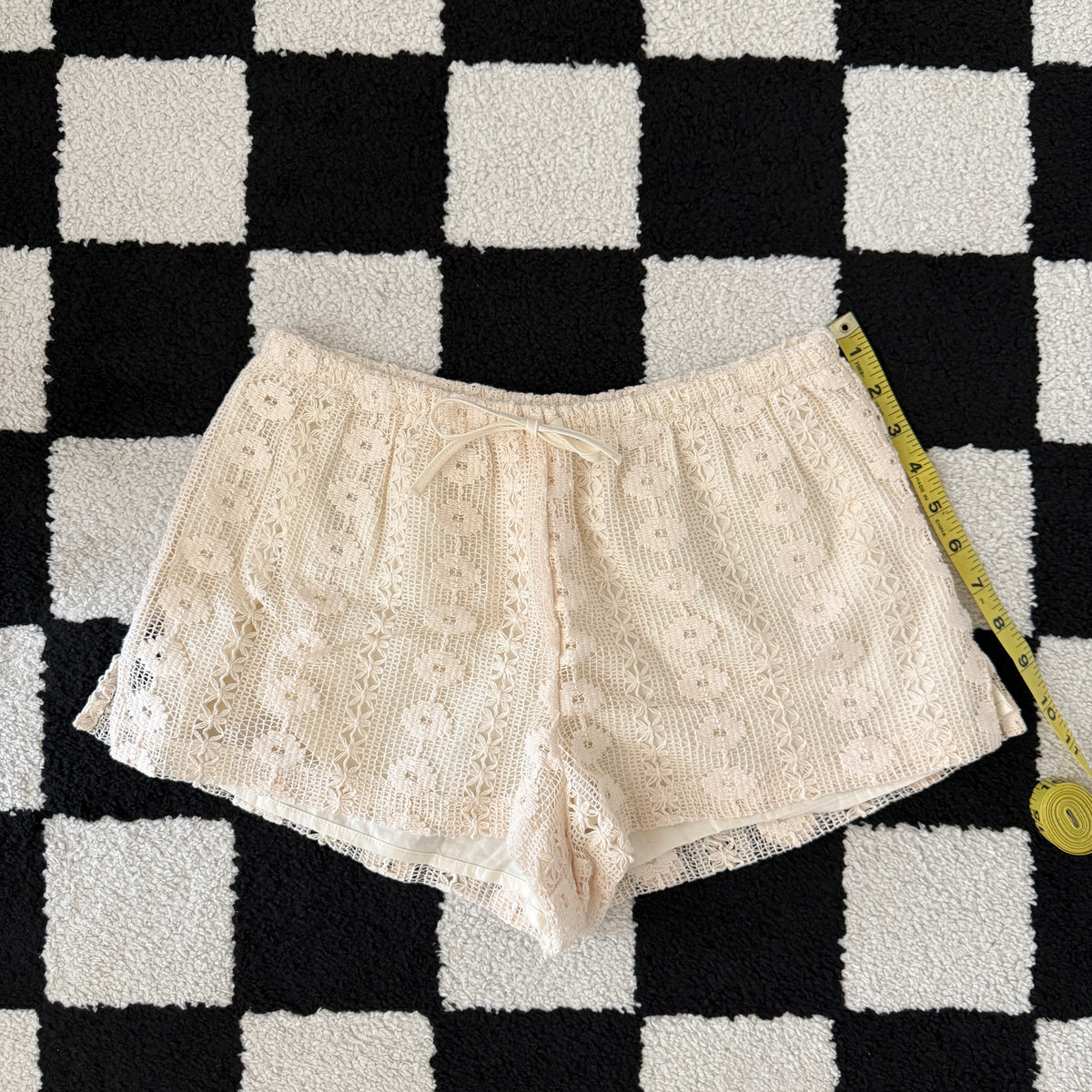 unique whimsical 90s y2k lace lounge shorts