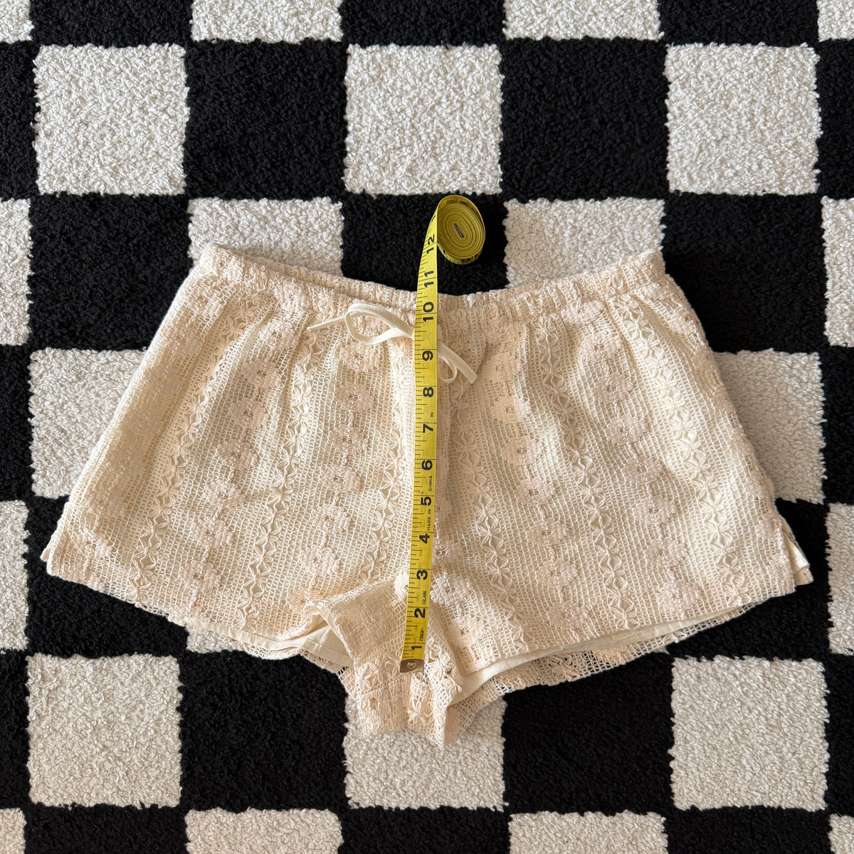 unique whimsical 90s y2k lace lounge shorts