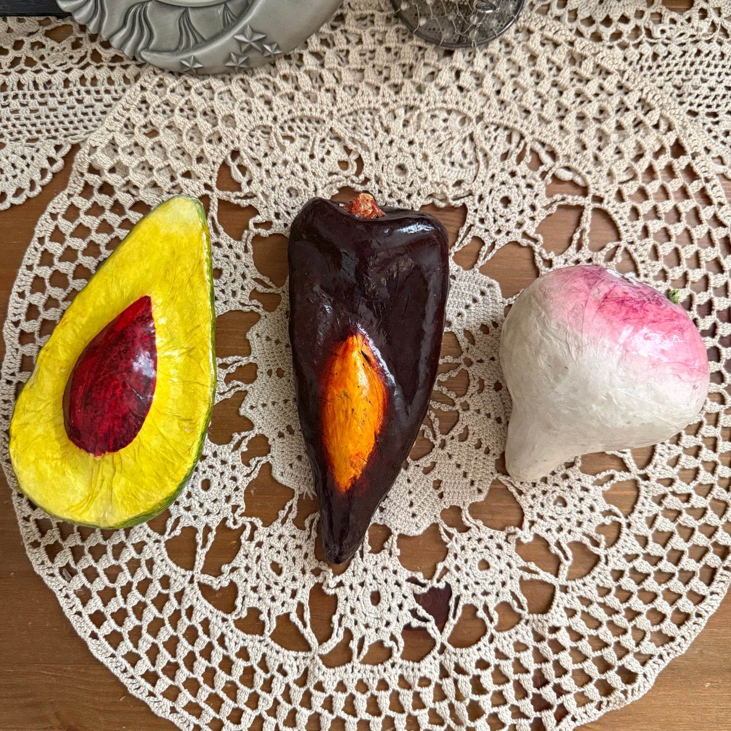 unique handmade whimsical folk art collectables (SET OF 3)