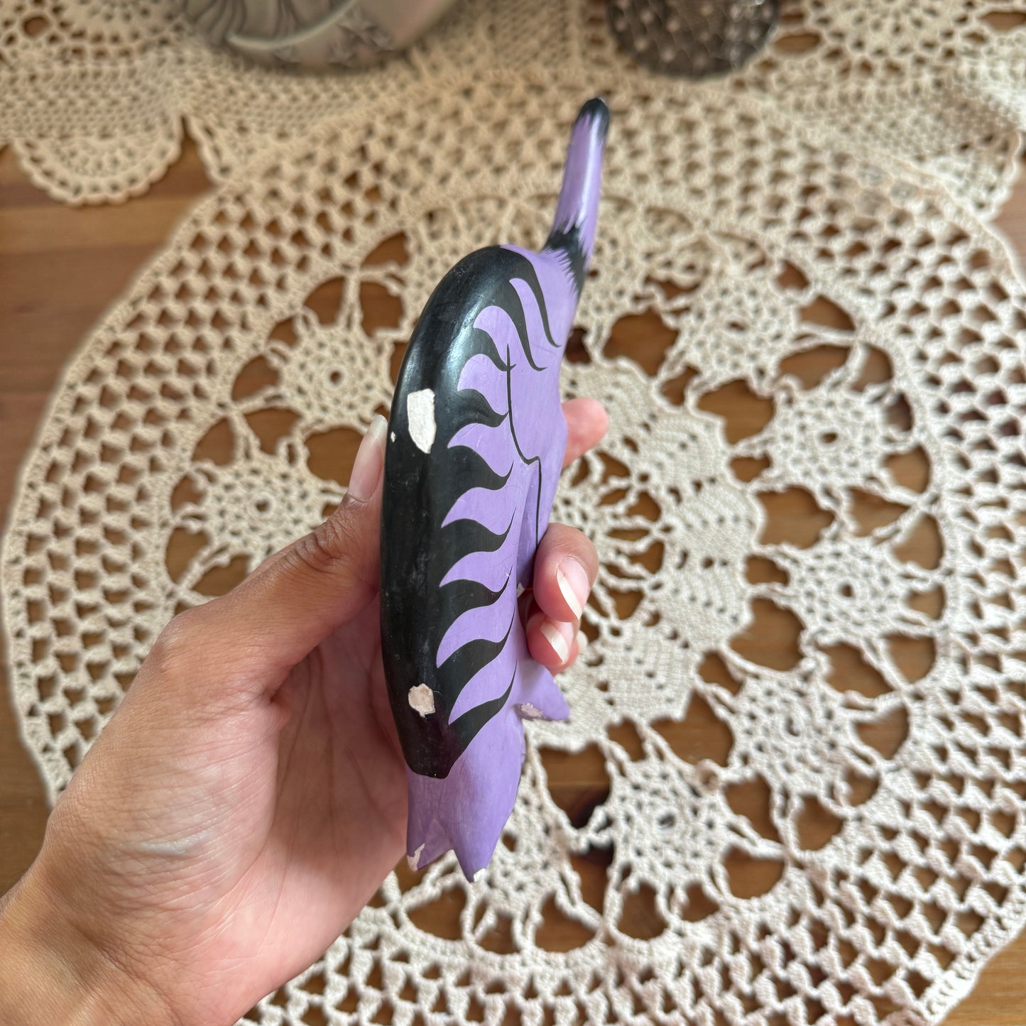 unique handmade whimsical cat folk art figure collectable