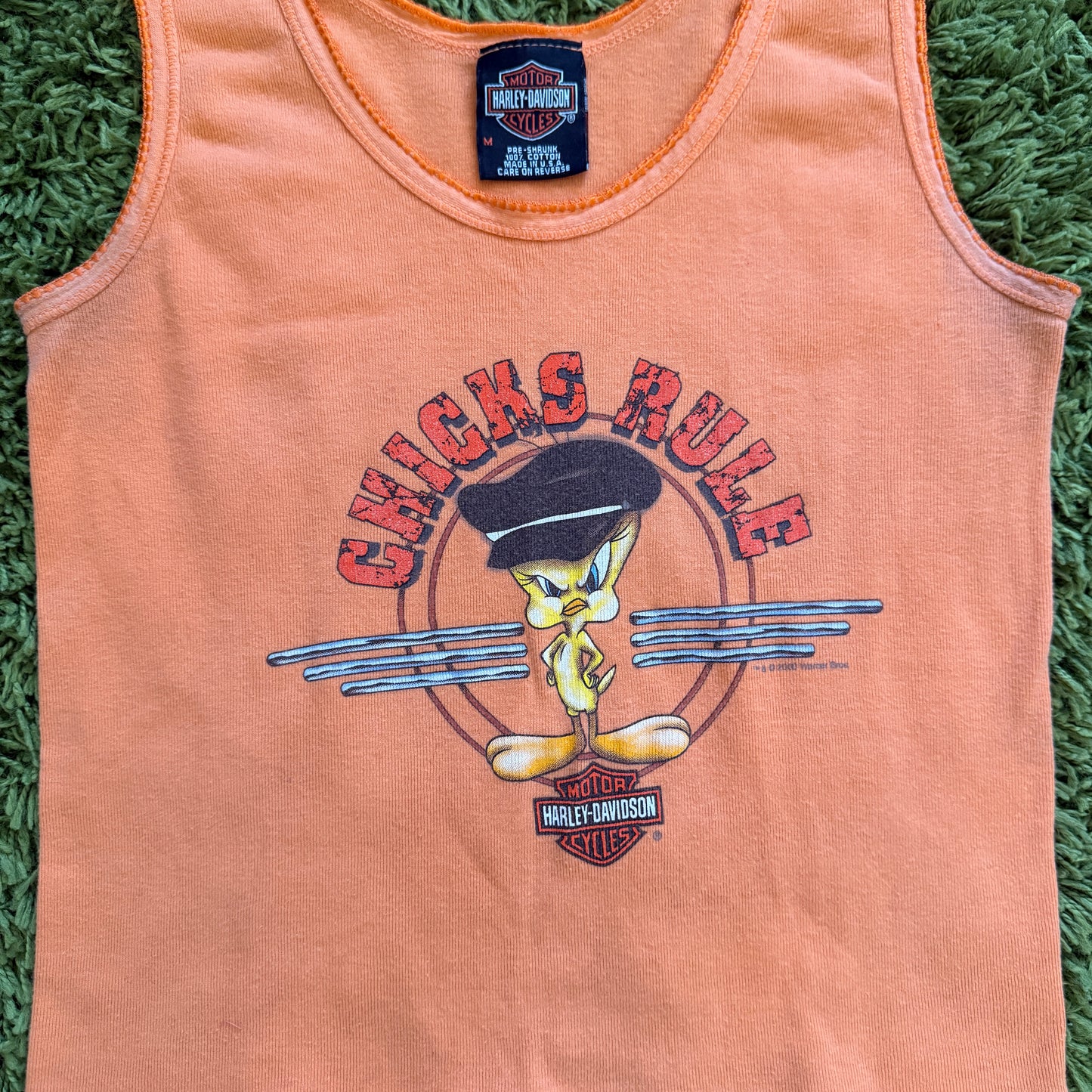 unique vintage whimsical 90s y2k HARLEY DAVIDSON graphic tank top