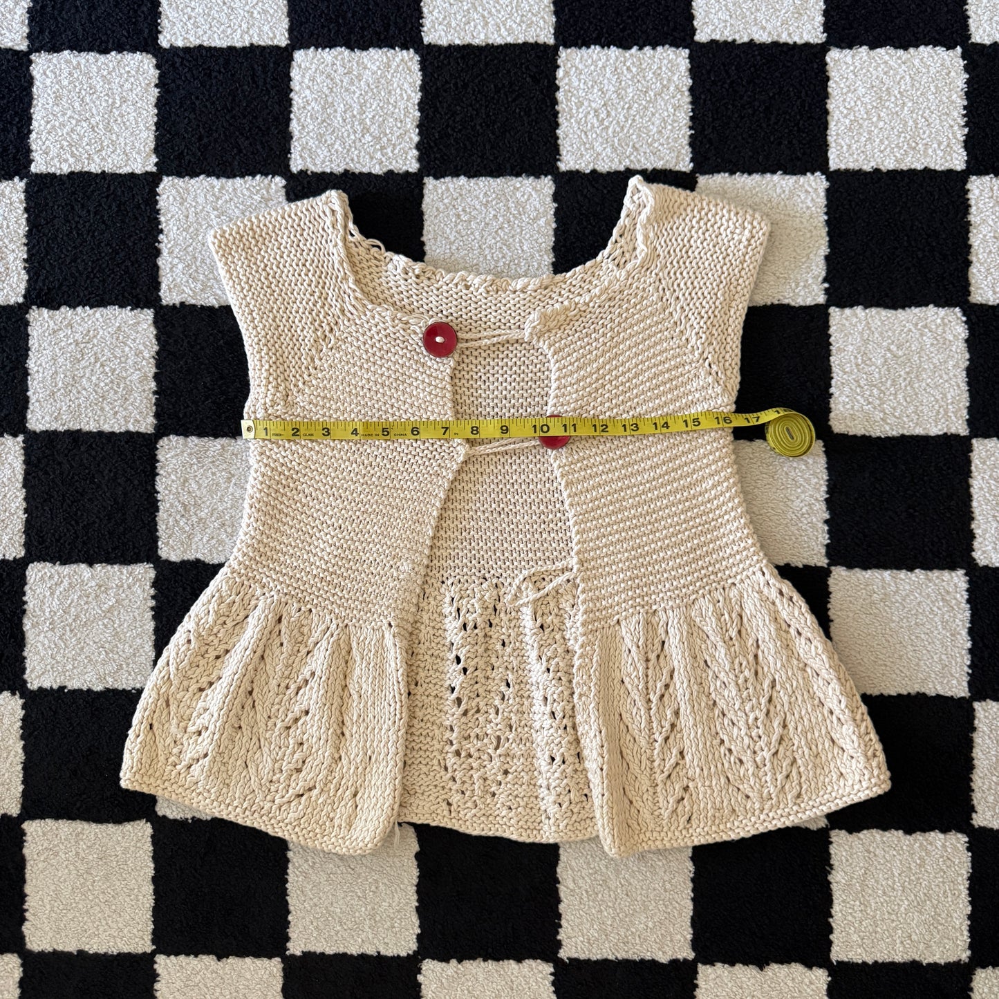 unique handmade vintage whimsical 90s y2k babydoll knit cardigan sweater
