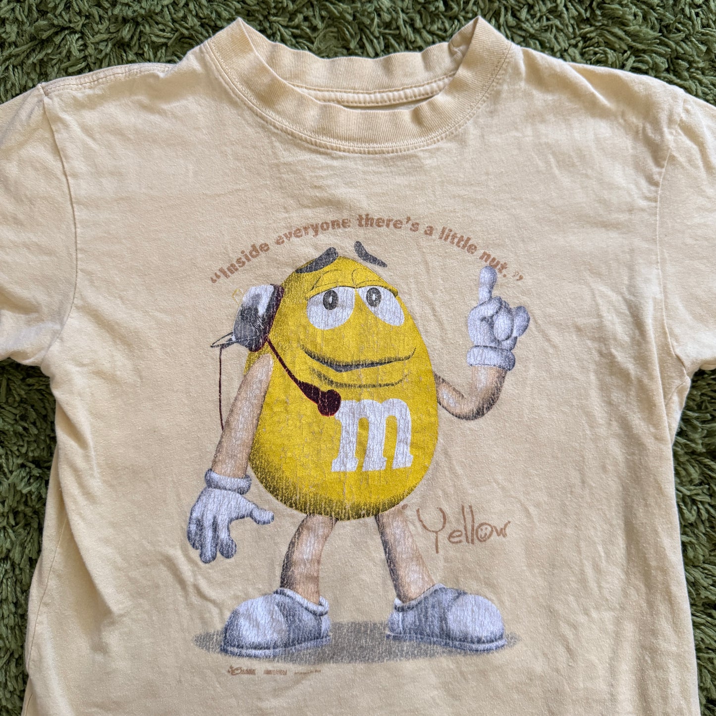 unique vintage whimsy 90s y2k NASCAR M&M graphic baby tee