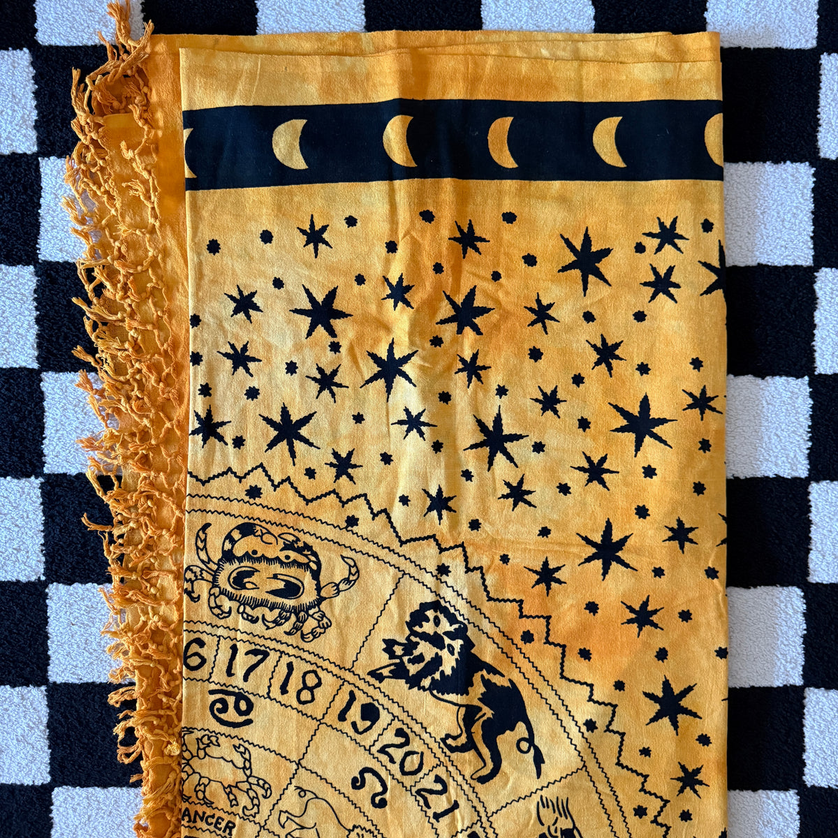 unique vintage whimsical celestial sun stars zodiac tapestry