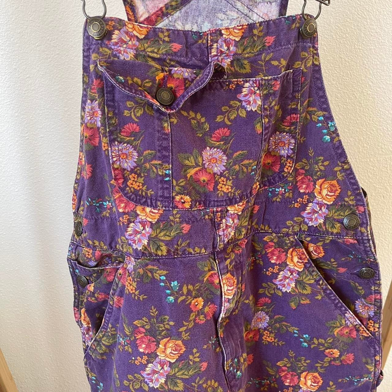 earth tone floral overalls