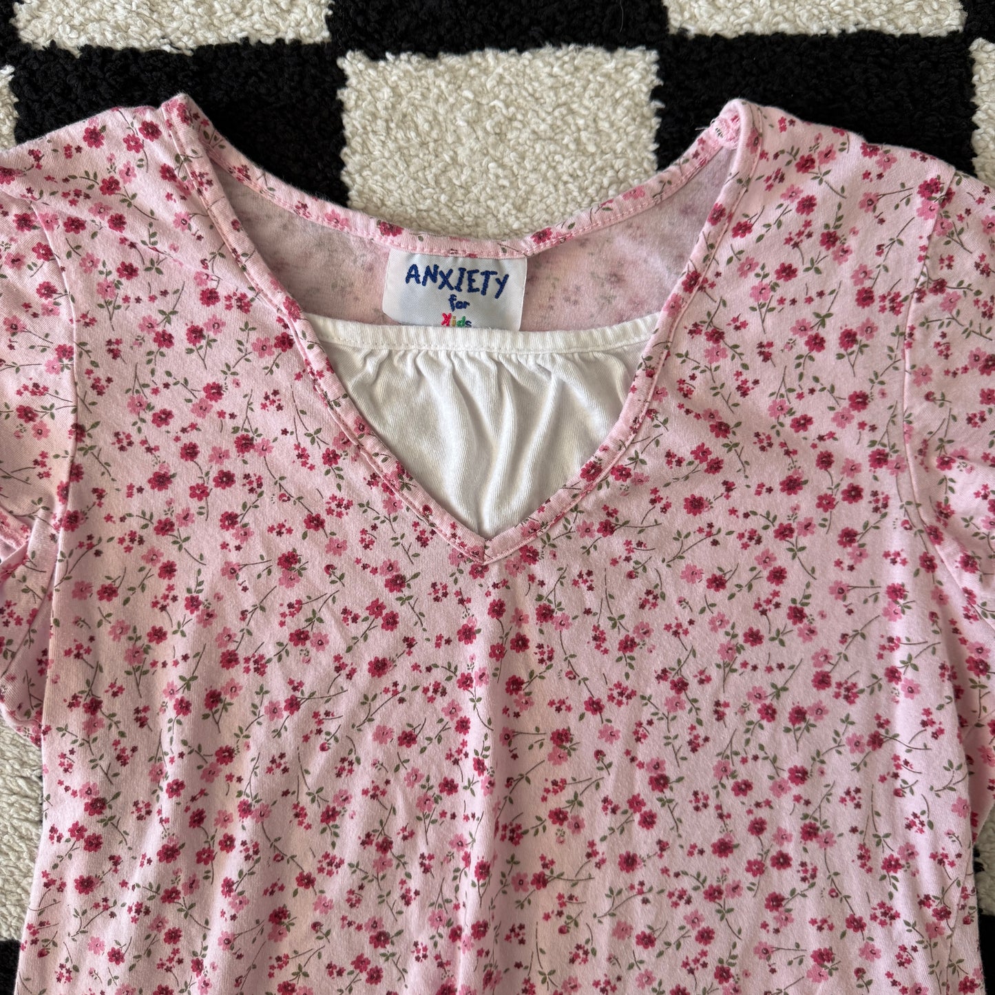 unique vintage whimsical 90s y2k ANXIETY FOR KIDS babydoll top
