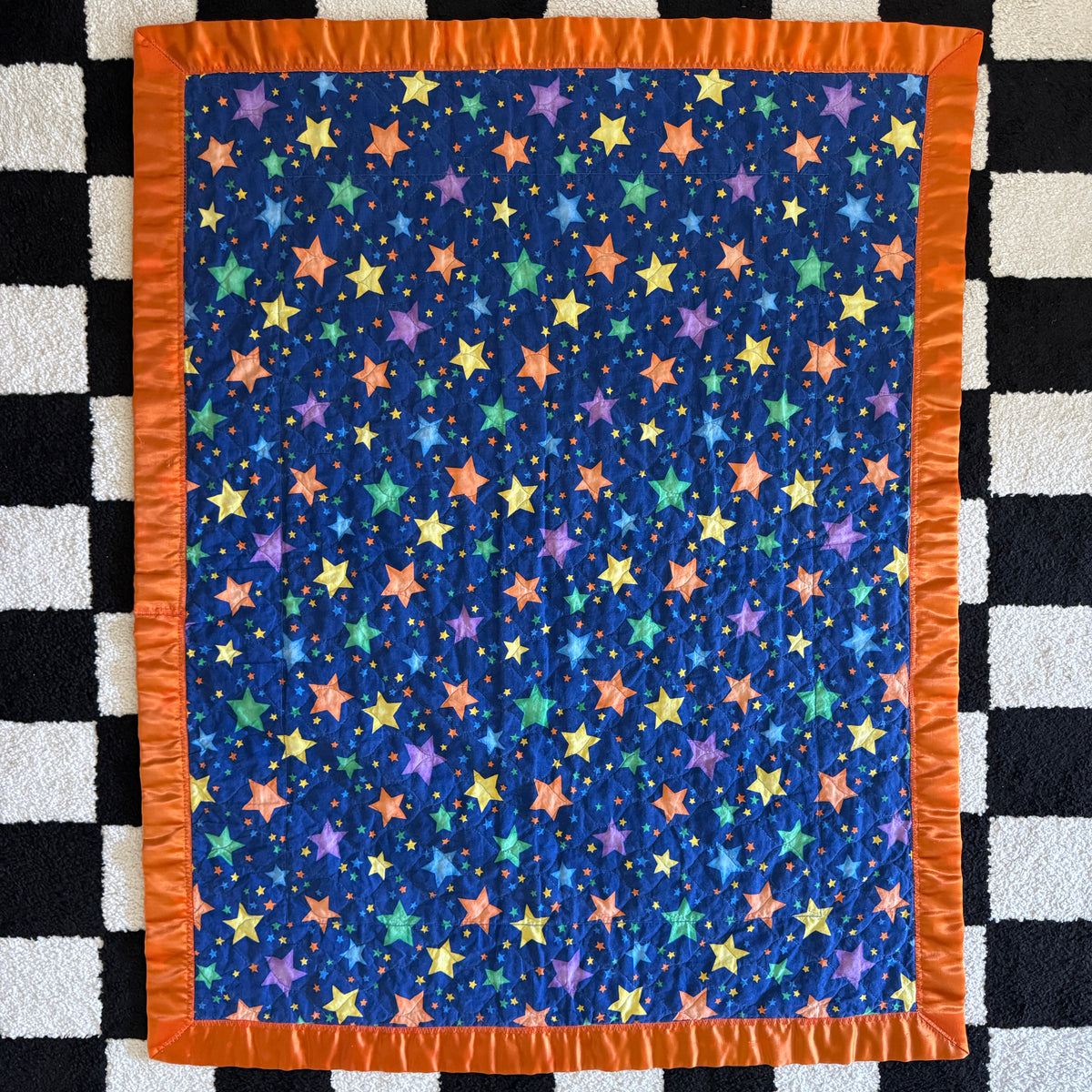 unique handmade vintage whimsical celestial sun moon stars quilt blanket
