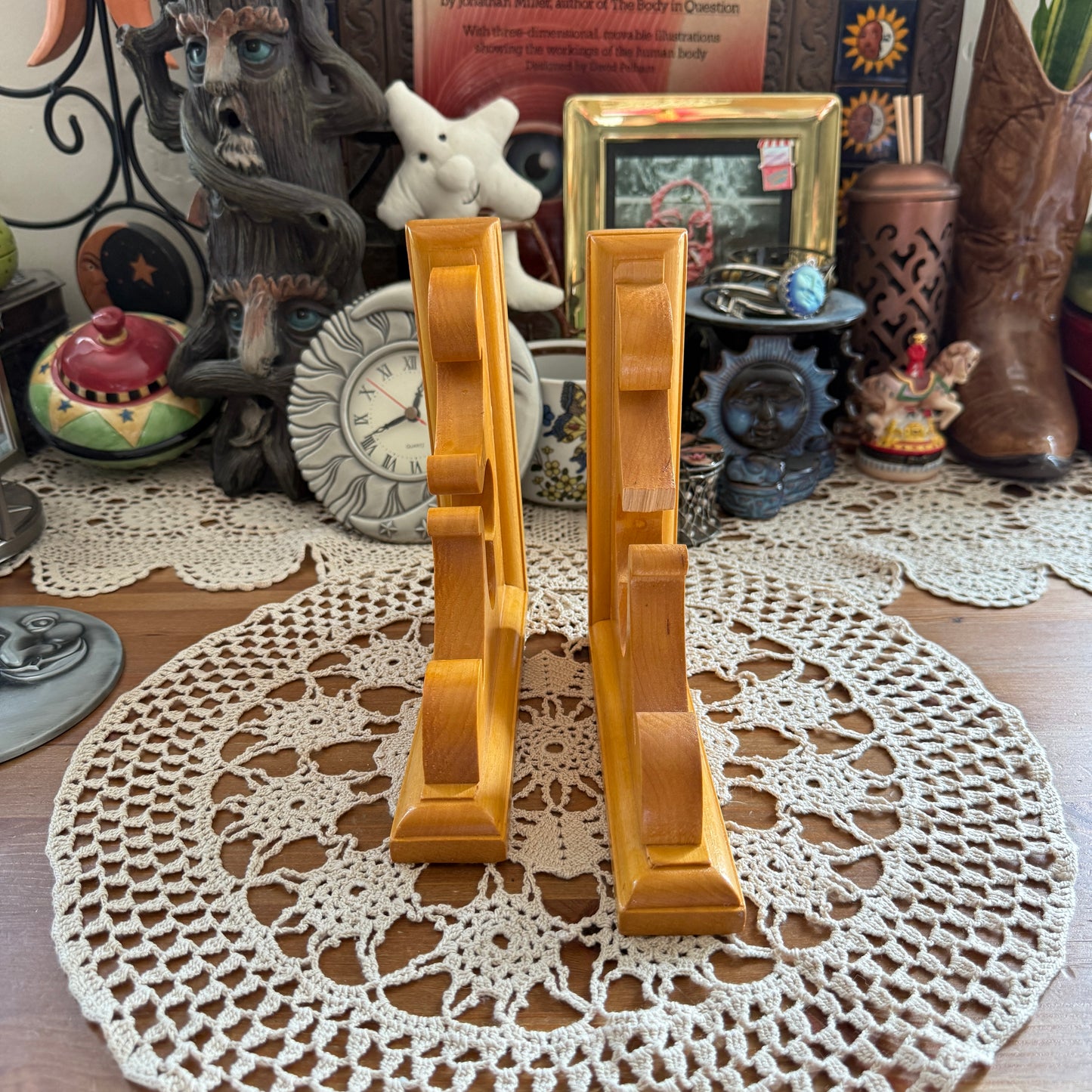 unique vintage whimsical heart wood shelf brackets