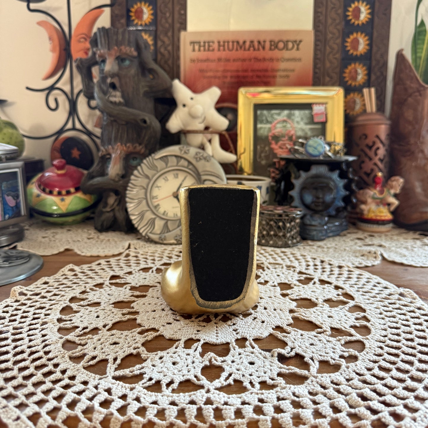 unique handmade vintage whimsical hand bookend jewelry holder collectable