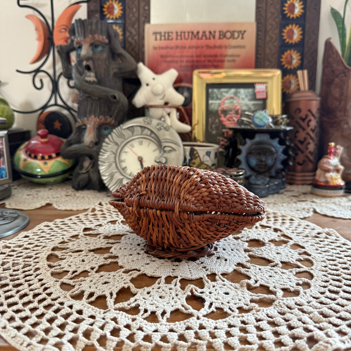 unique vintage whimsical wicker seashell basket