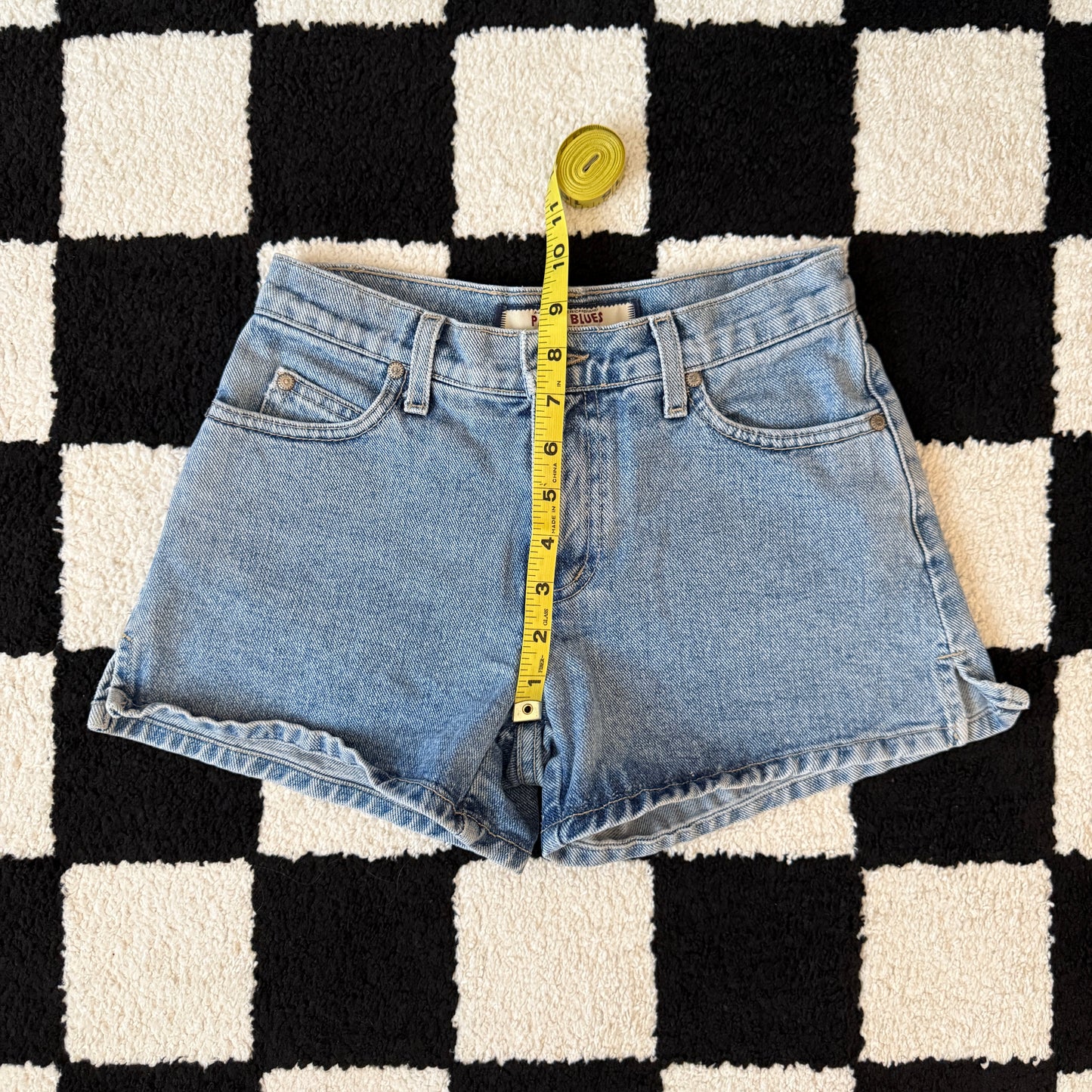 unique vintage whimsy 90s y2k PARIS BLUES denim shorts