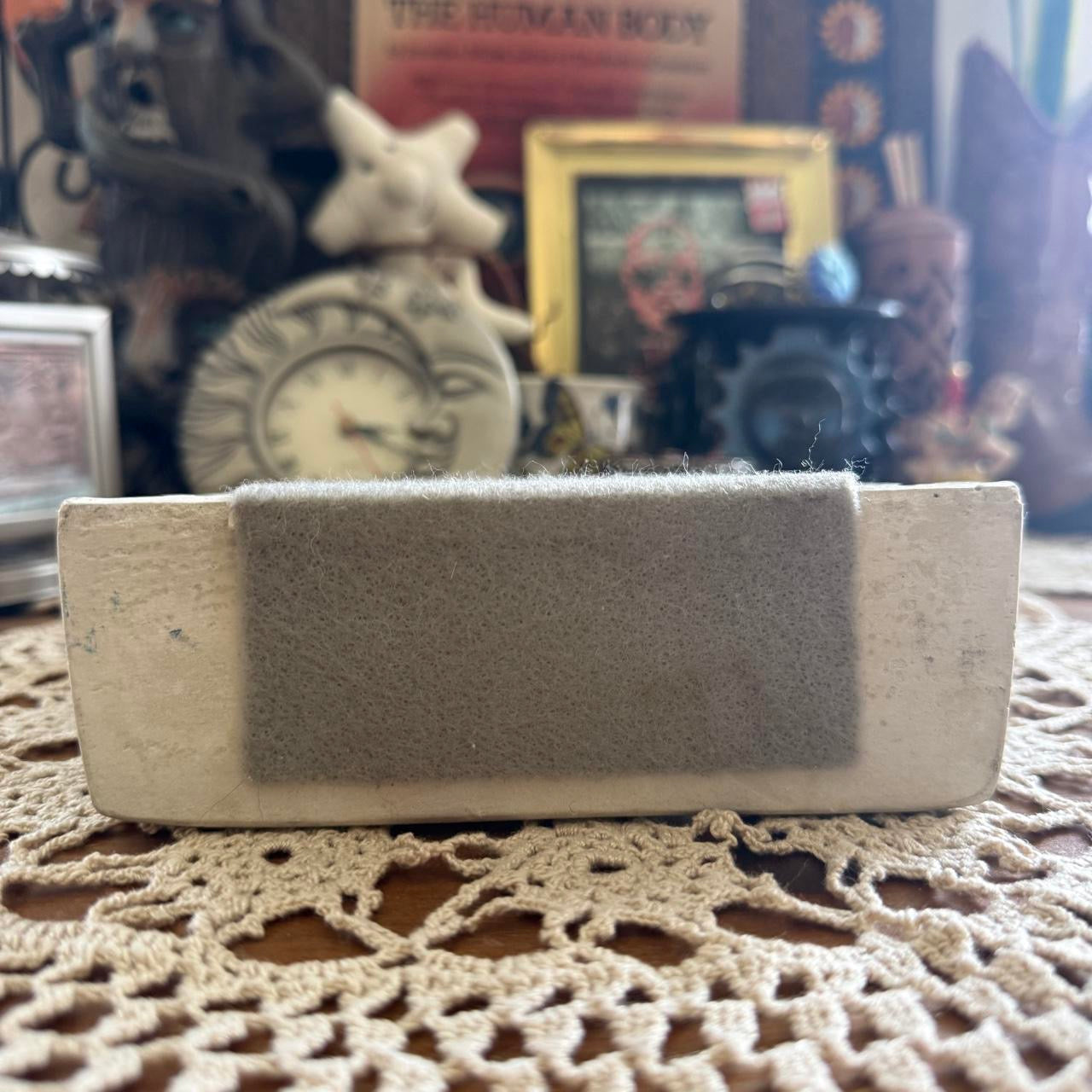 unique handmade vintage whimsical celestial sun bookend collectable