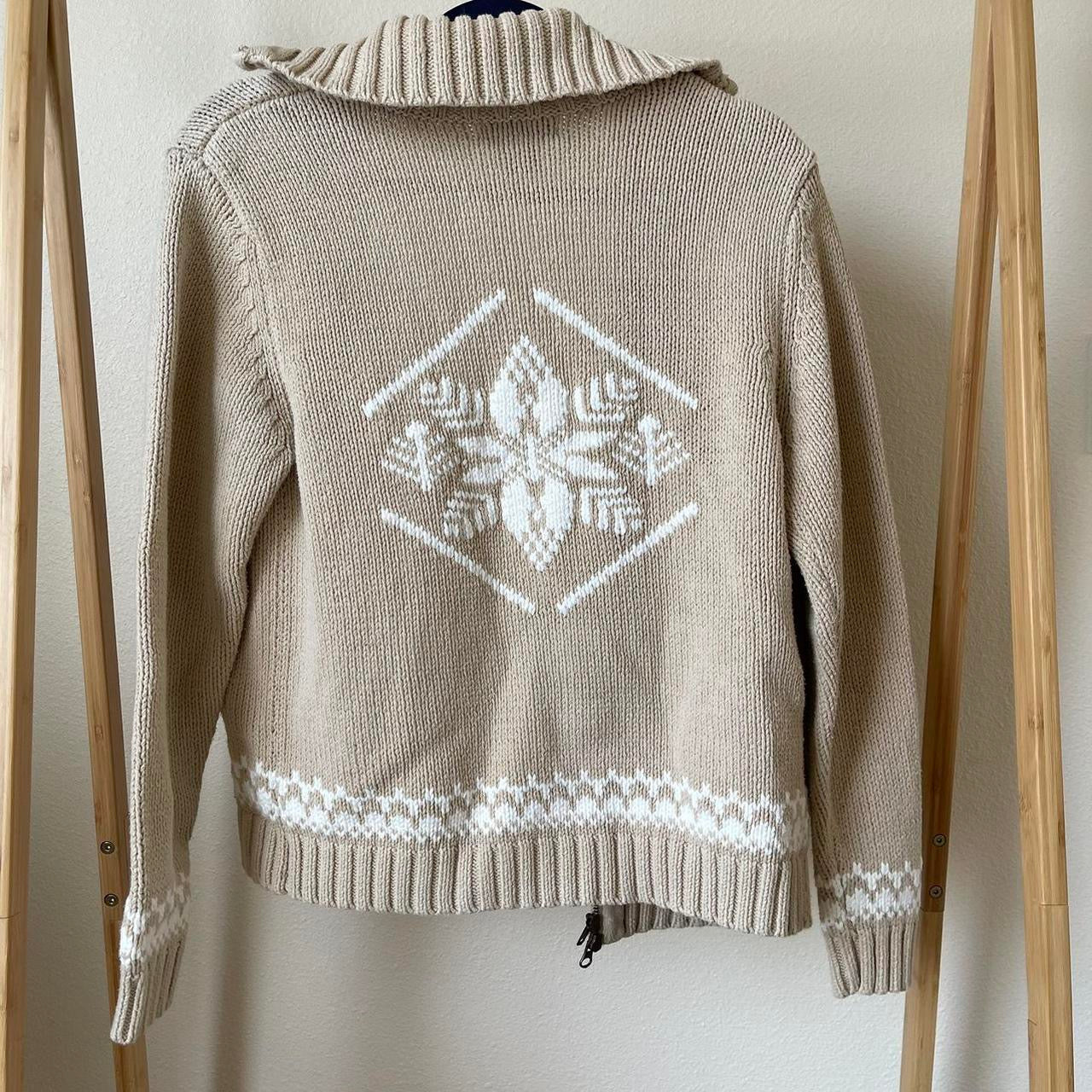 eddie bauer double zip knit sweater