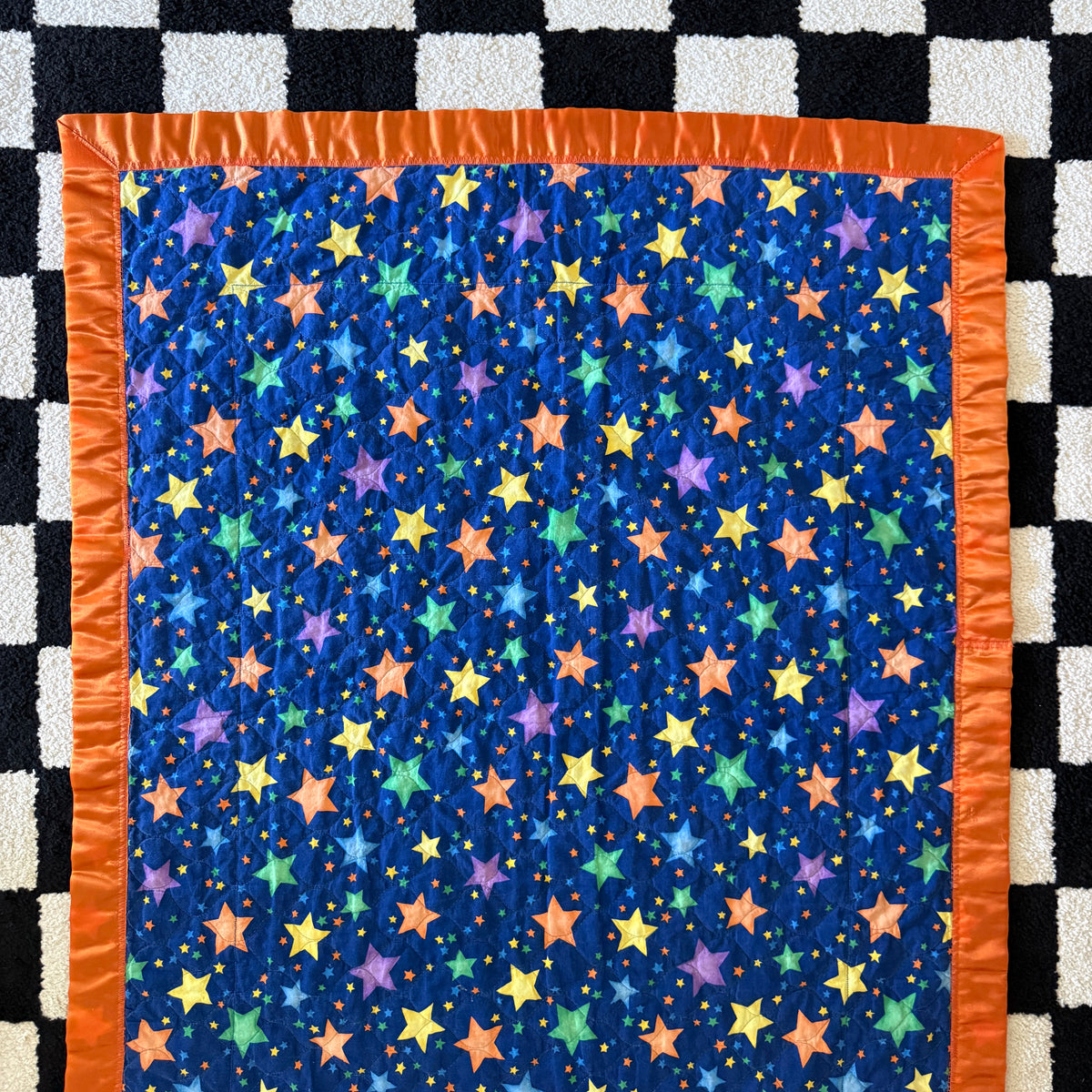 unique handmade vintage whimsical celestial sun moon stars quilt blanket