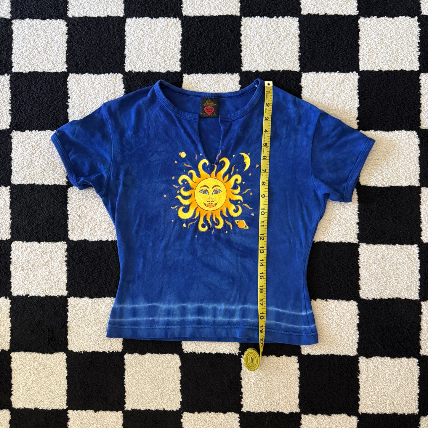 unique vintage whimsical 90s y2k celestial sun moon graphic baby tee