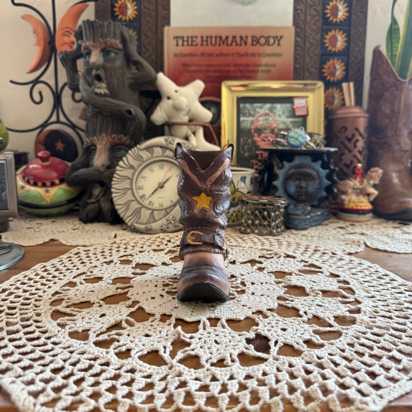 unique vintage whimsical celestial star boot figure collectable trinket