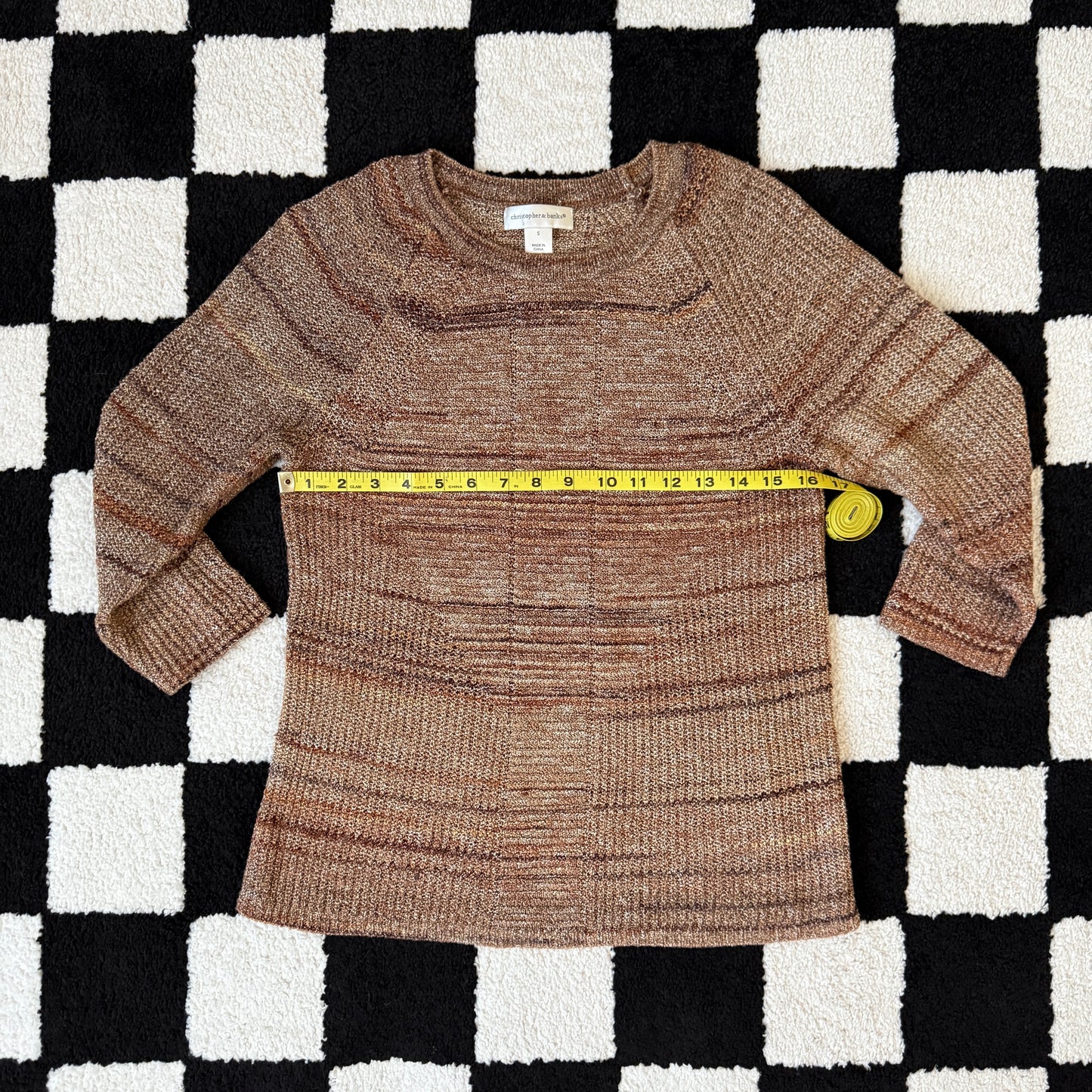 unique vintage whimsy 90s y2k CHRISTOPHER & BANKS knit sleeved top