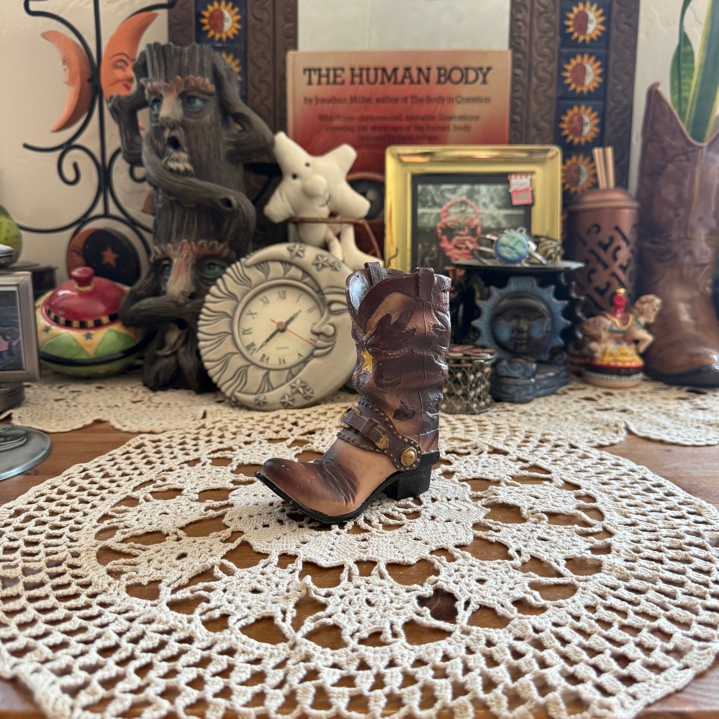 unique vintage whimsical celestial star boot figure collectable trinket